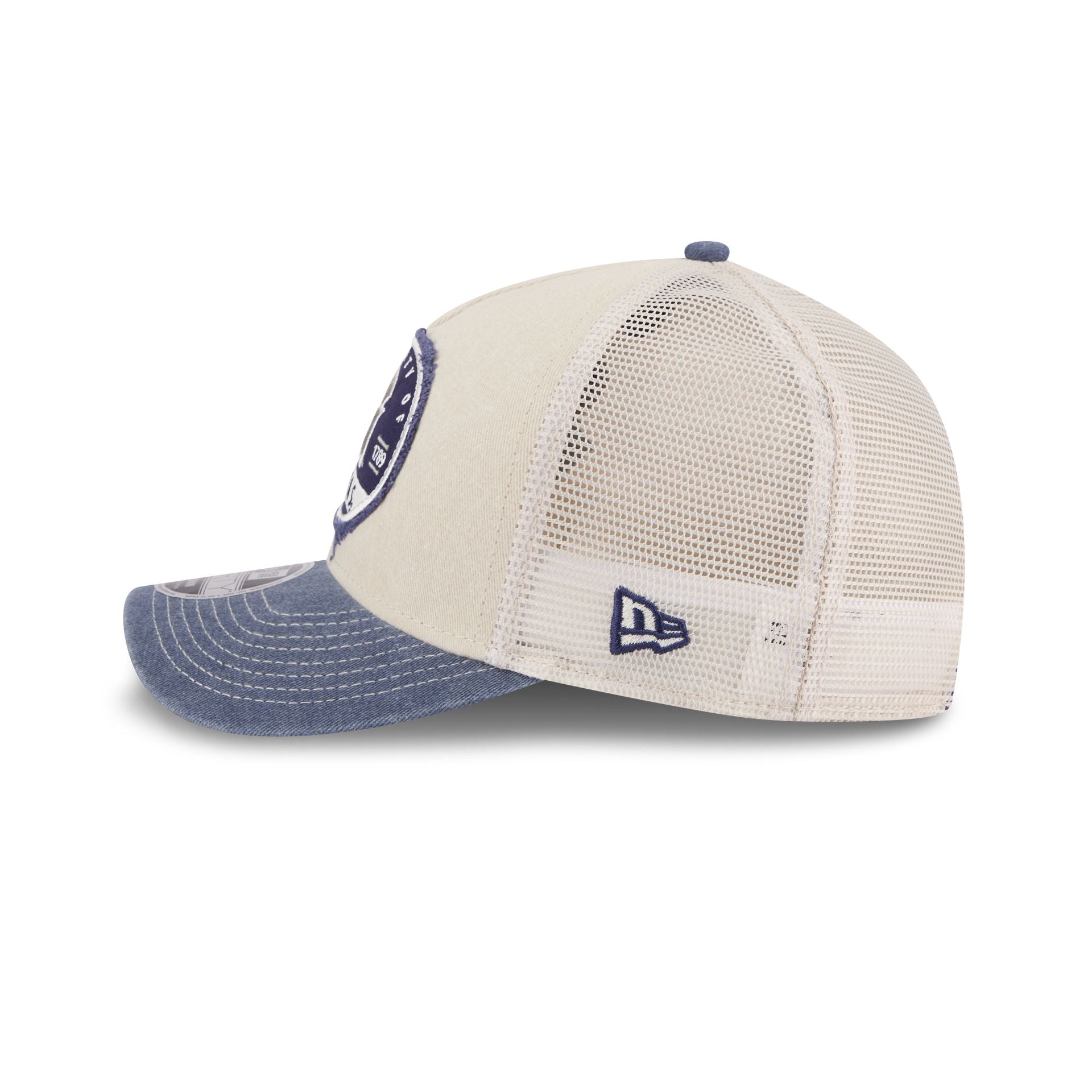 Georgetown Hoyas Frayed 9FORTY M-Crown A-Frame Trucker Hat - Image 4