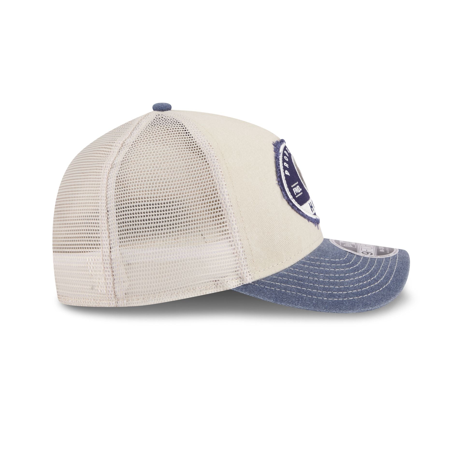 Georgetown Hoyas Frayed 9FORTY M-Crown A-Frame Trucker Hat - Image 5