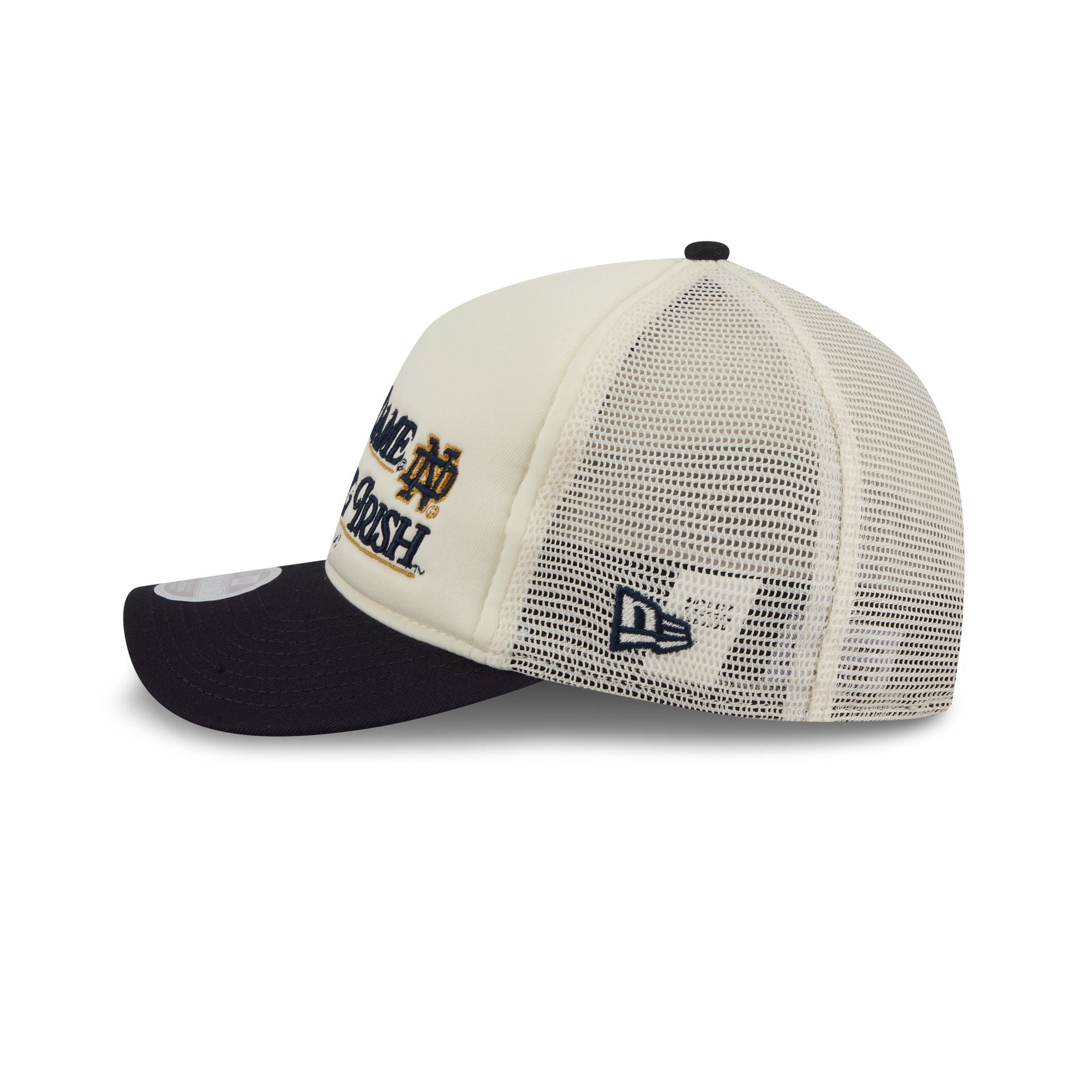 Notre Dame Fighting Irish Retro Chrome Women's White 9FORTY M-Crown A-Frame Trucker Hat - Image 4