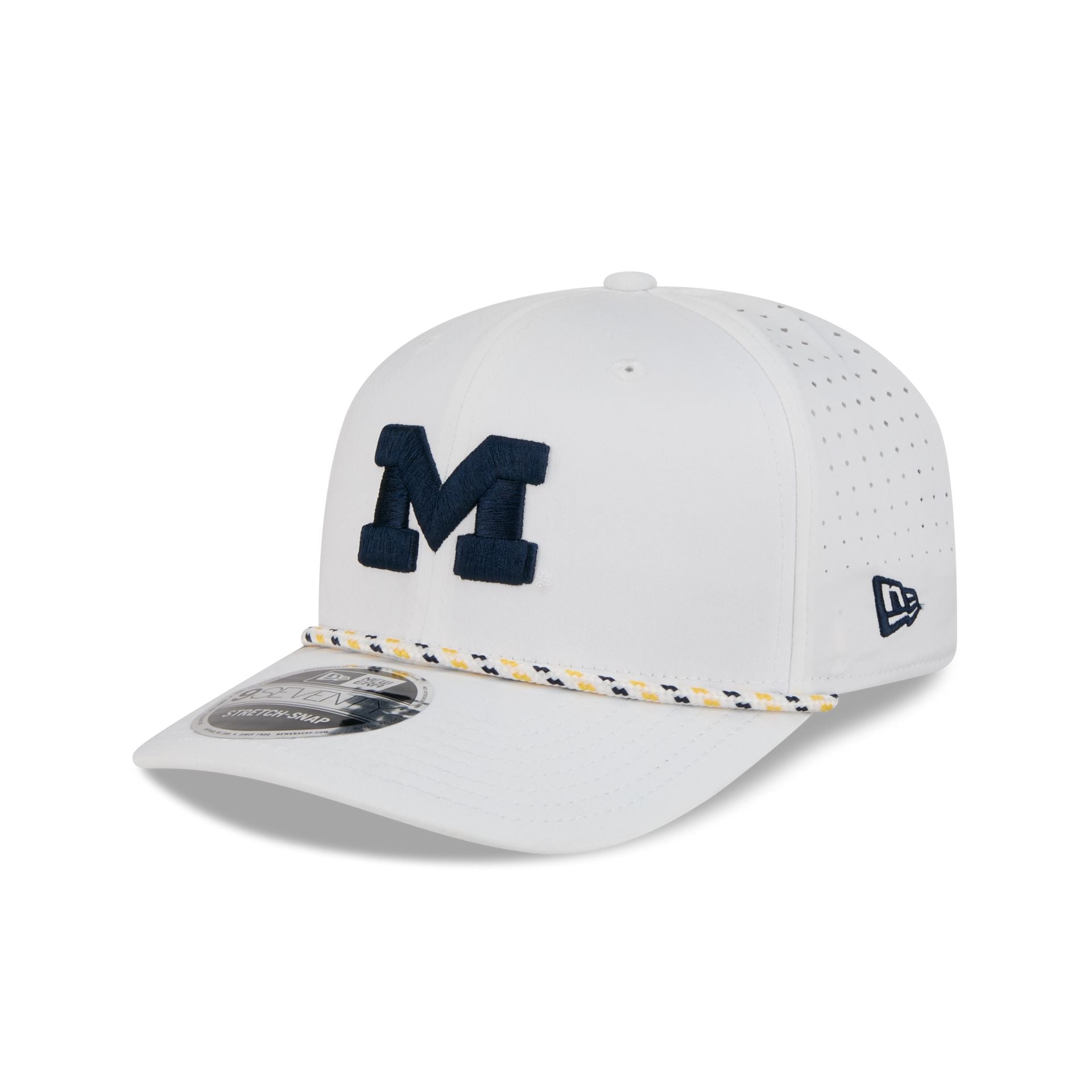 Michigan Wolverines Optic White Performance Rope 9SEVENTY Stretch-Snap