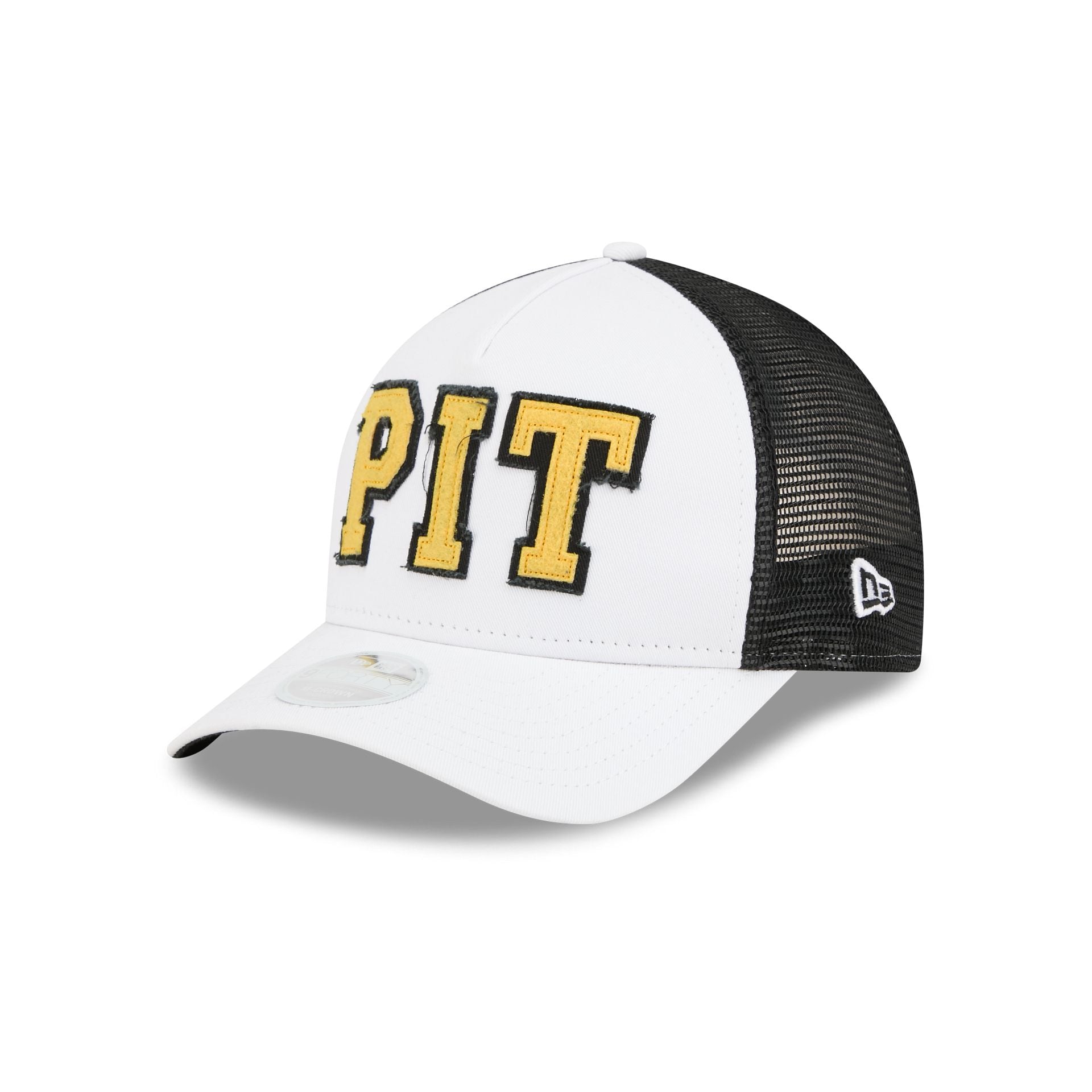 Pittsburgh Steelers Optic White Felt Logo Women's 9FORTY M-Crown A-Frame Trucker Hat - Image 2
