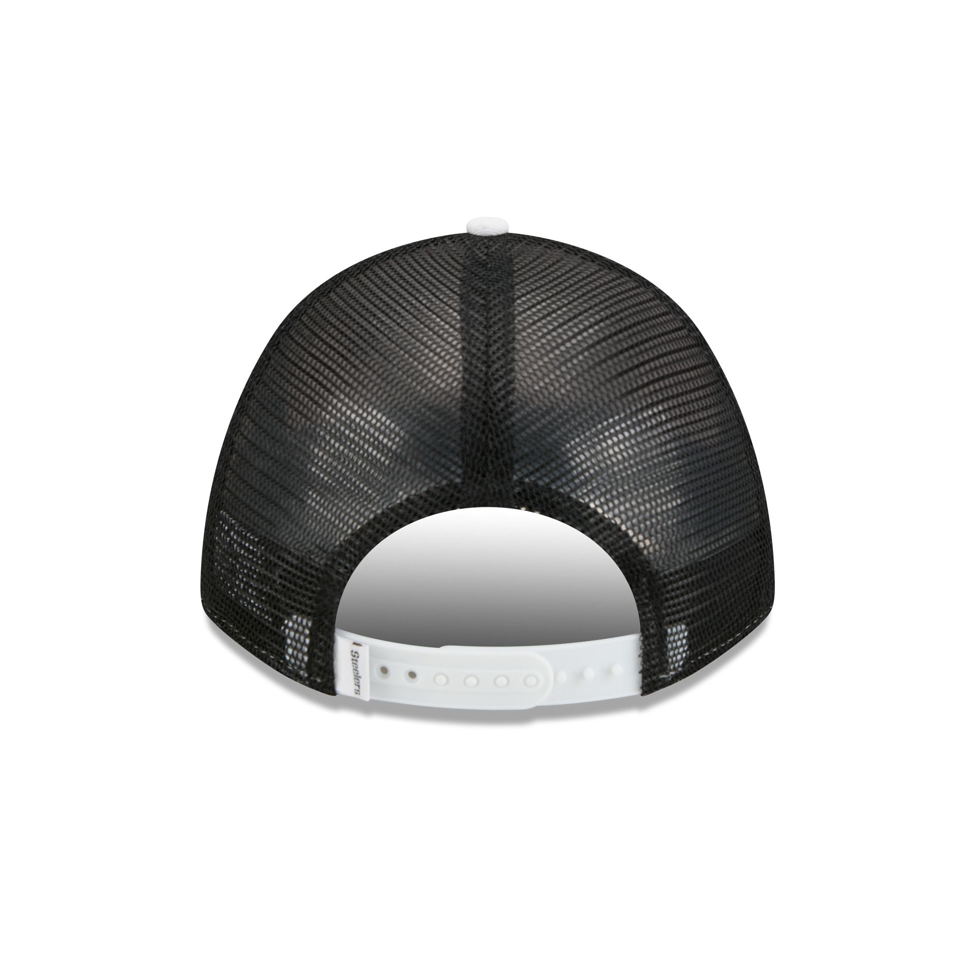 Pittsburgh Steelers Optic White Felt Logo Women's 9FORTY M-Crown A-Frame Trucker Hat - Image 6
