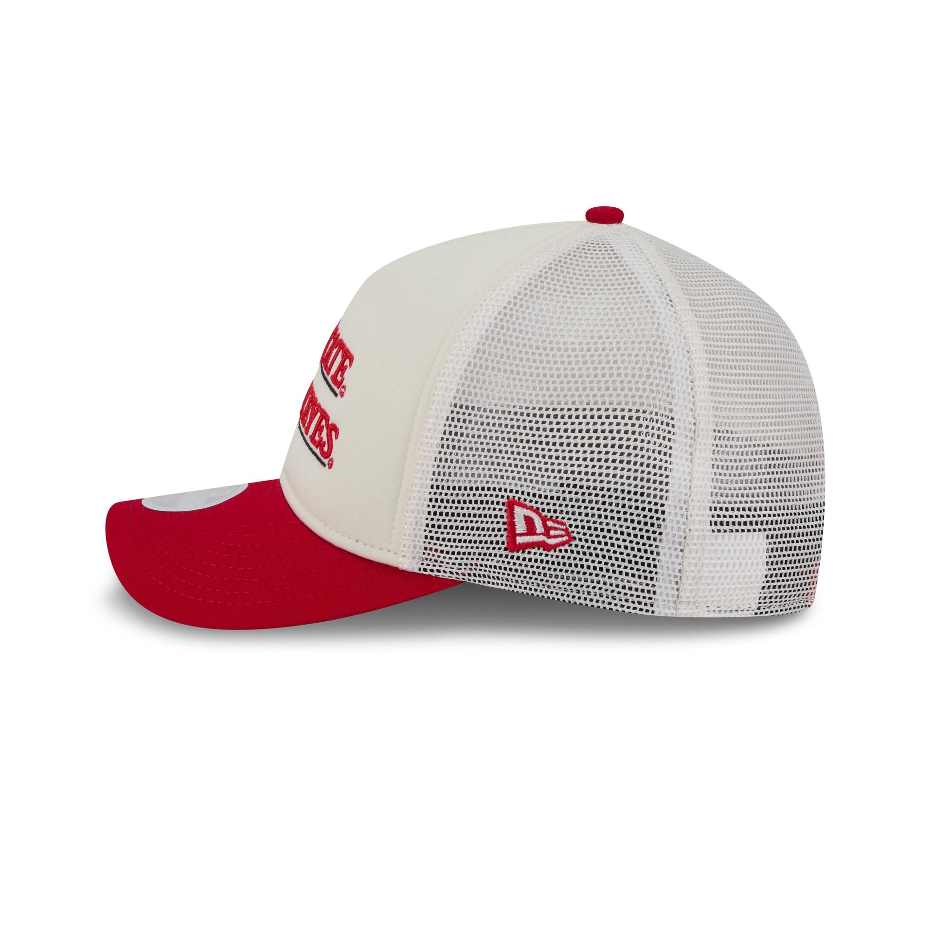 Ohio State Buckeyes Retro Chrome Women's White 9FORTY M-Crown A-Frame Trucker Hat - Image 4