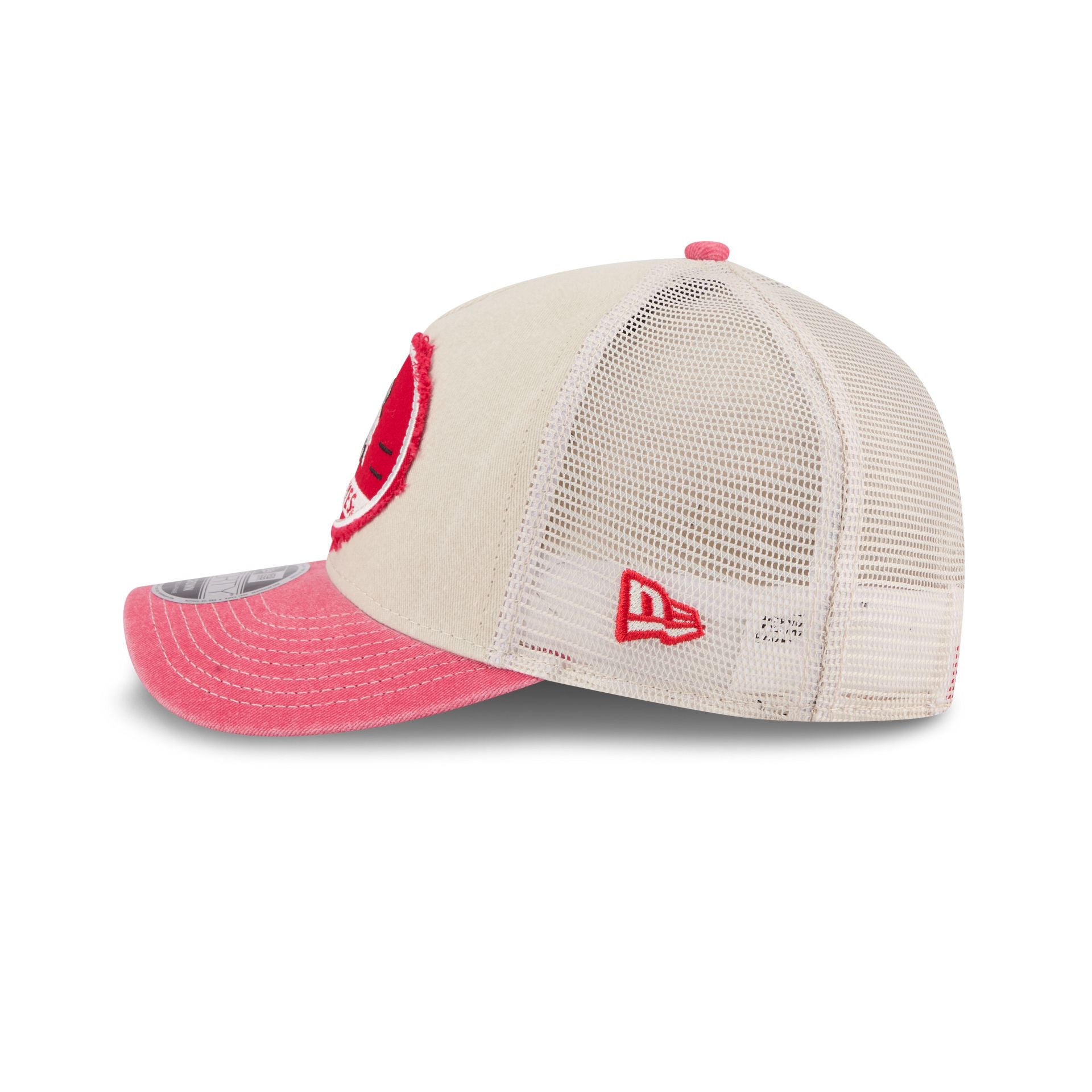 Ohio State Buckeyes Frayed 9FORTY M-Crown A-Frame Trucker Hat - Image 4
