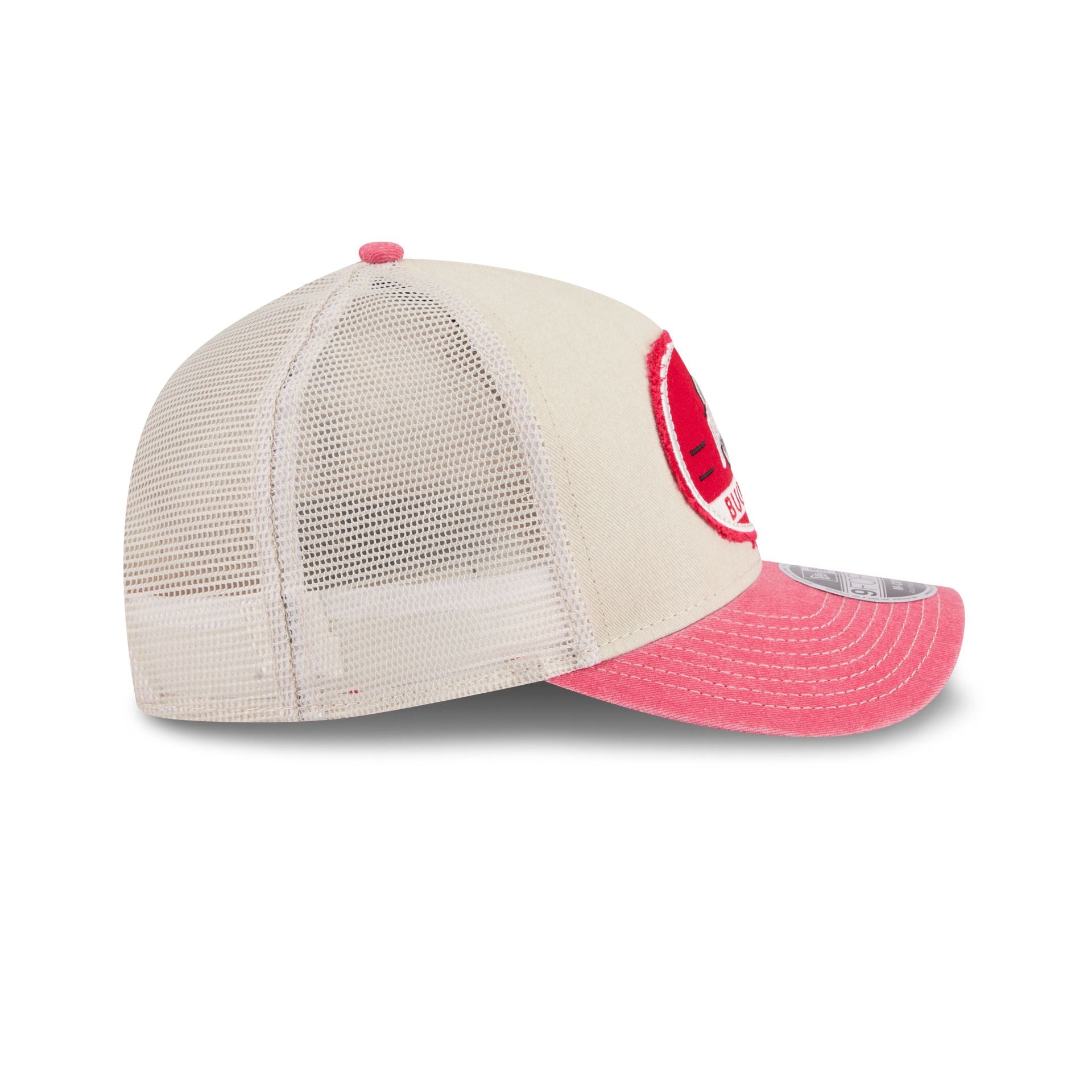 Ohio State Buckeyes Frayed 9FORTY M-Crown A-Frame Trucker Hat - Image 5