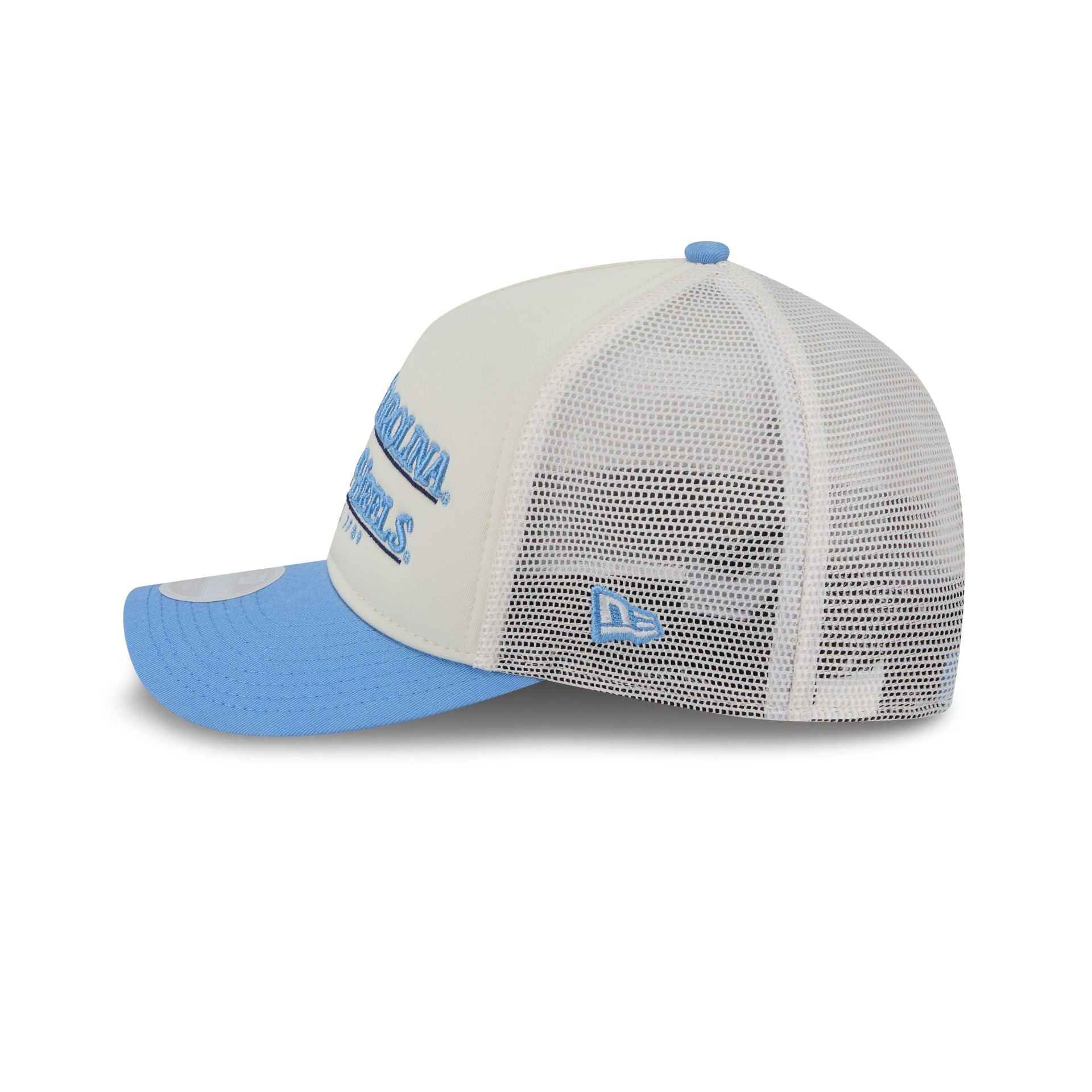 North Carolina Tar Heels Retro Chrome Women's White 9FORTY M-Crown A-Frame Trucker Hat - Image 4