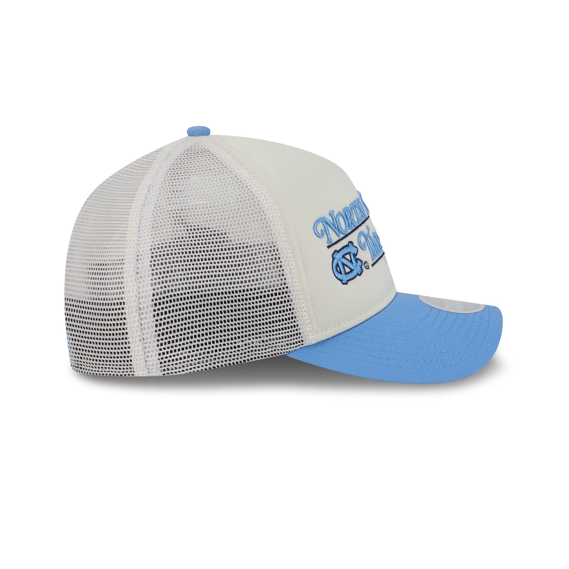 North Carolina Tar Heels Retro Chrome Women's White 9FORTY M-Crown A-Frame Trucker Hat - Image 5