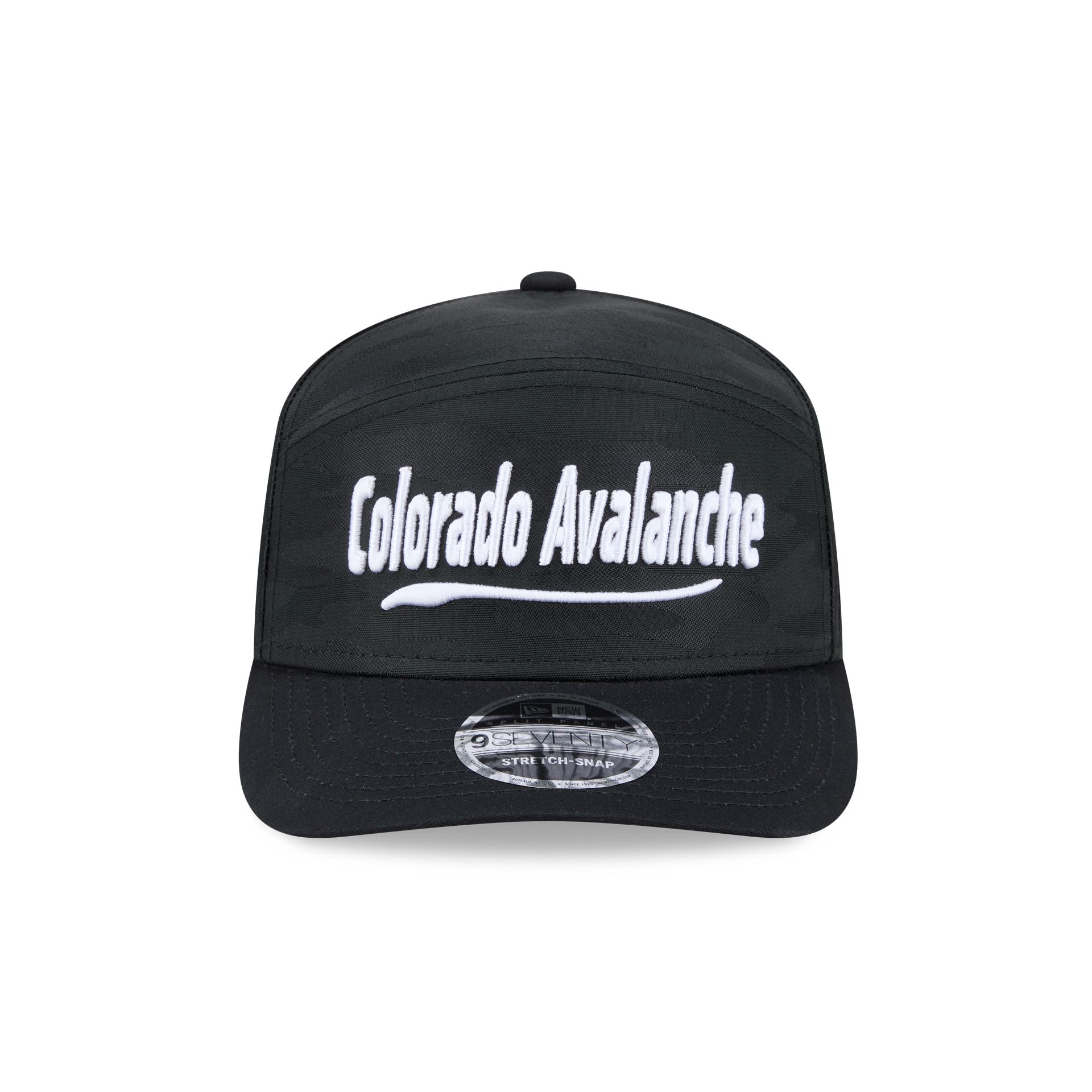Colorado Avalanche Black Camo Split Panel 9SEVENTY Stretch-Snap Hat - Image 2
