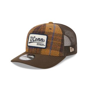 Connecticut Huskies Wool Plaid 9SEVENTY Trucker Hat
