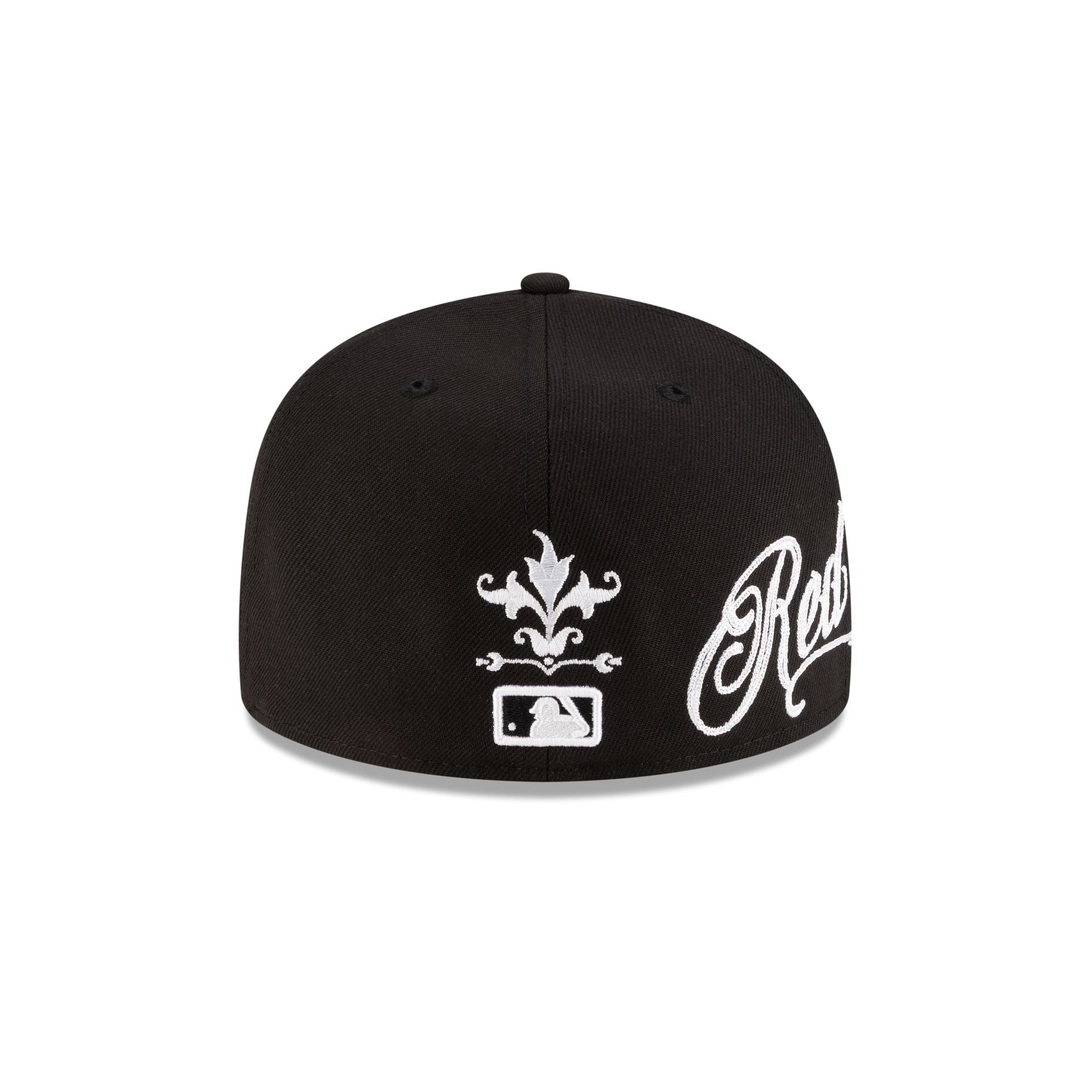Boston Red Sox Script Black and White 59FIFTY Fitted Hat - Image 6