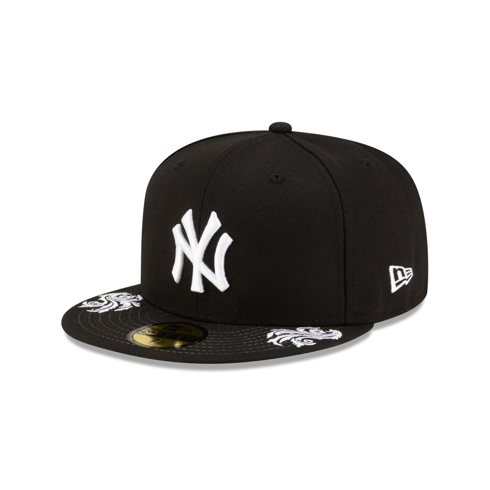 New York Yankees Script Black and White 59FIFTY Fitted Hat - Image 3