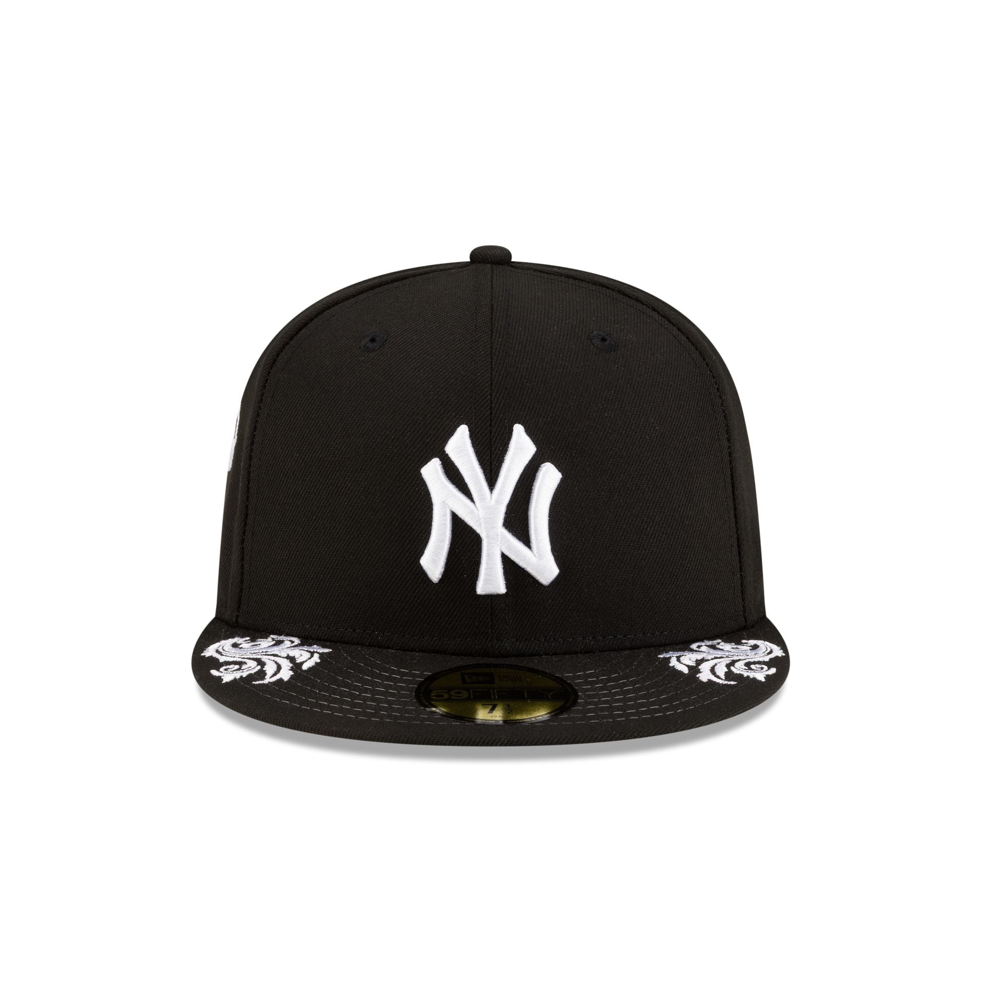 New York Yankees Script Black and White 59FIFTY Fitted Hat - Image 2