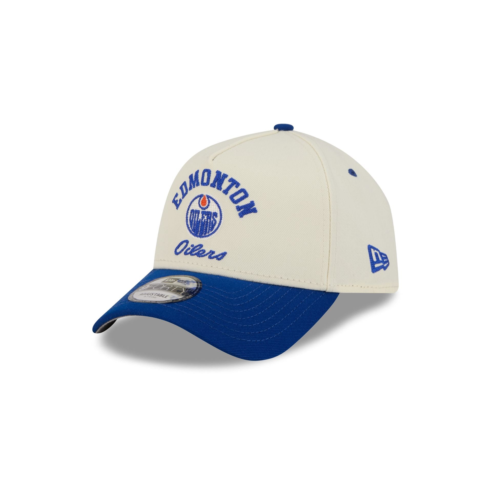 Edmonton Oilers Chrome White Arched 9FORTY A-Frame Snapback Hat - Image 3