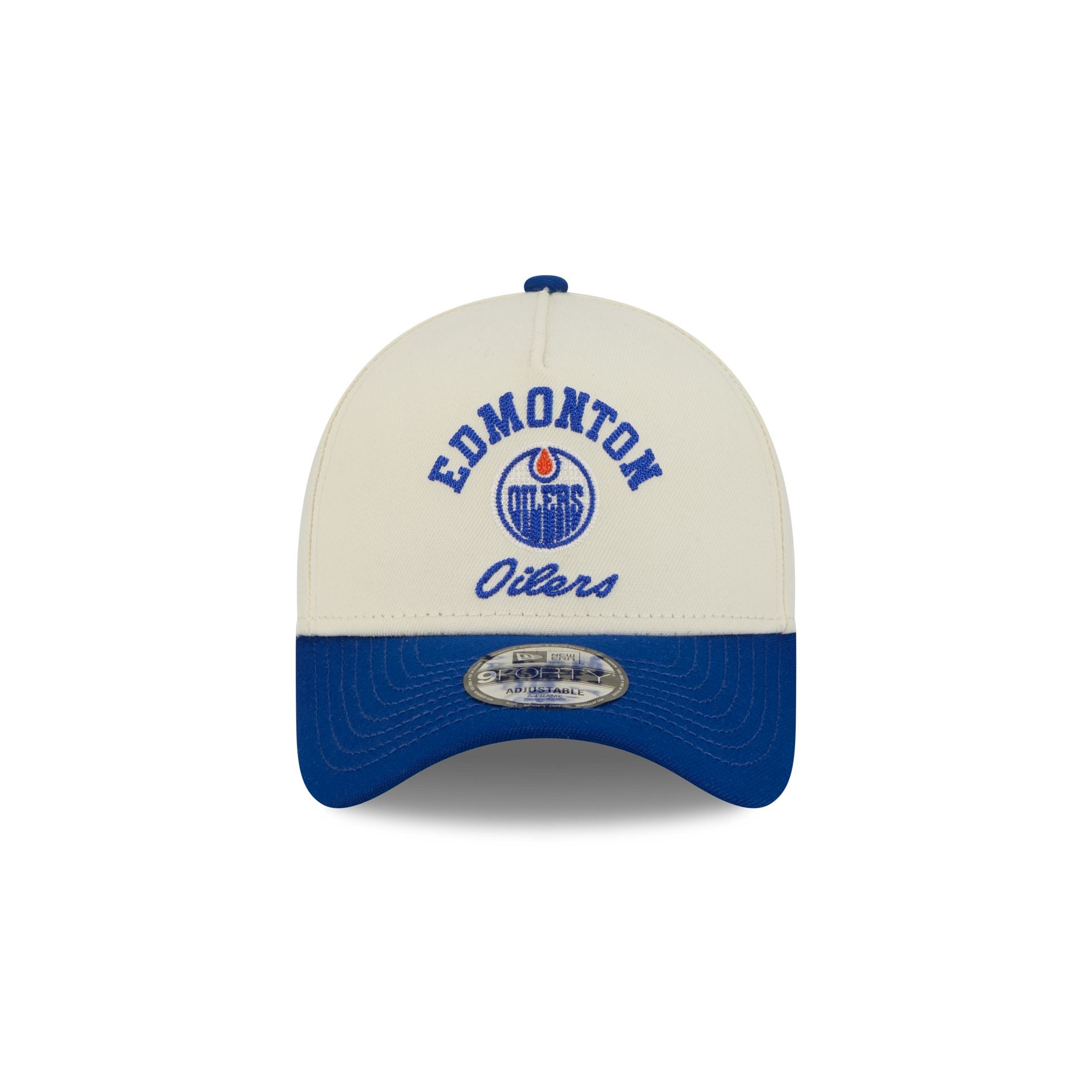 Edmonton Oilers Chrome White Arched 9FORTY A-Frame Snapback Hat - Image 2