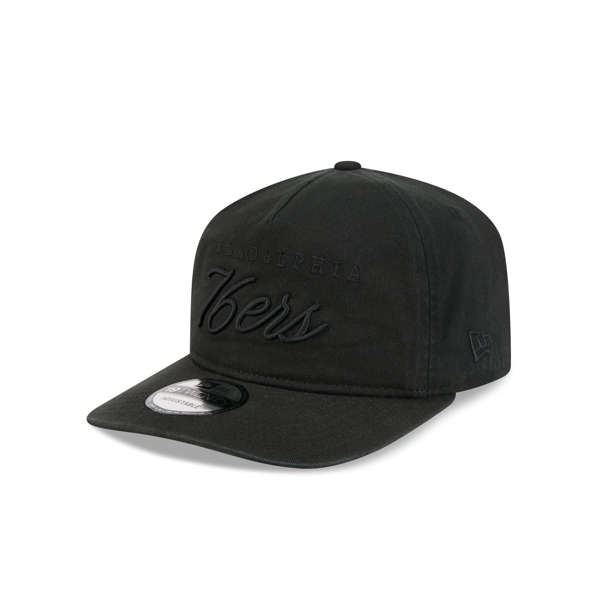Philadelphia 76ers All Black Scripted 19TWENTY Adjustable Hat - Image 3