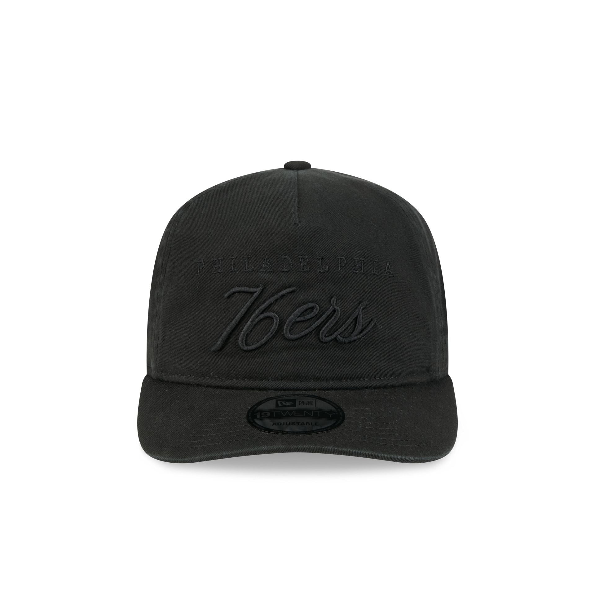 Philadelphia 76ers All Black Scripted 19TWENTY Adjustable Hat - Image 2