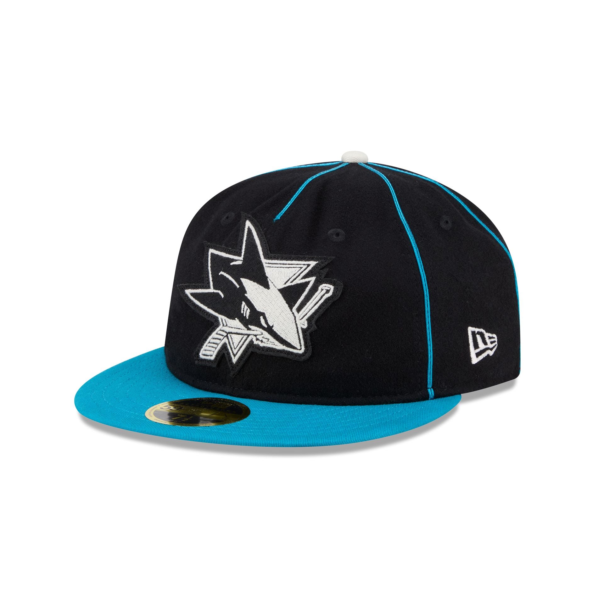 San Jose Sharks Felt Logo Retro Crown 59FIFTY Fitted Hat - Image 3