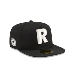 Just Caps Chiseled Logo Las Vegas Raiders 59FIFTY A-Frame Fitted Hat