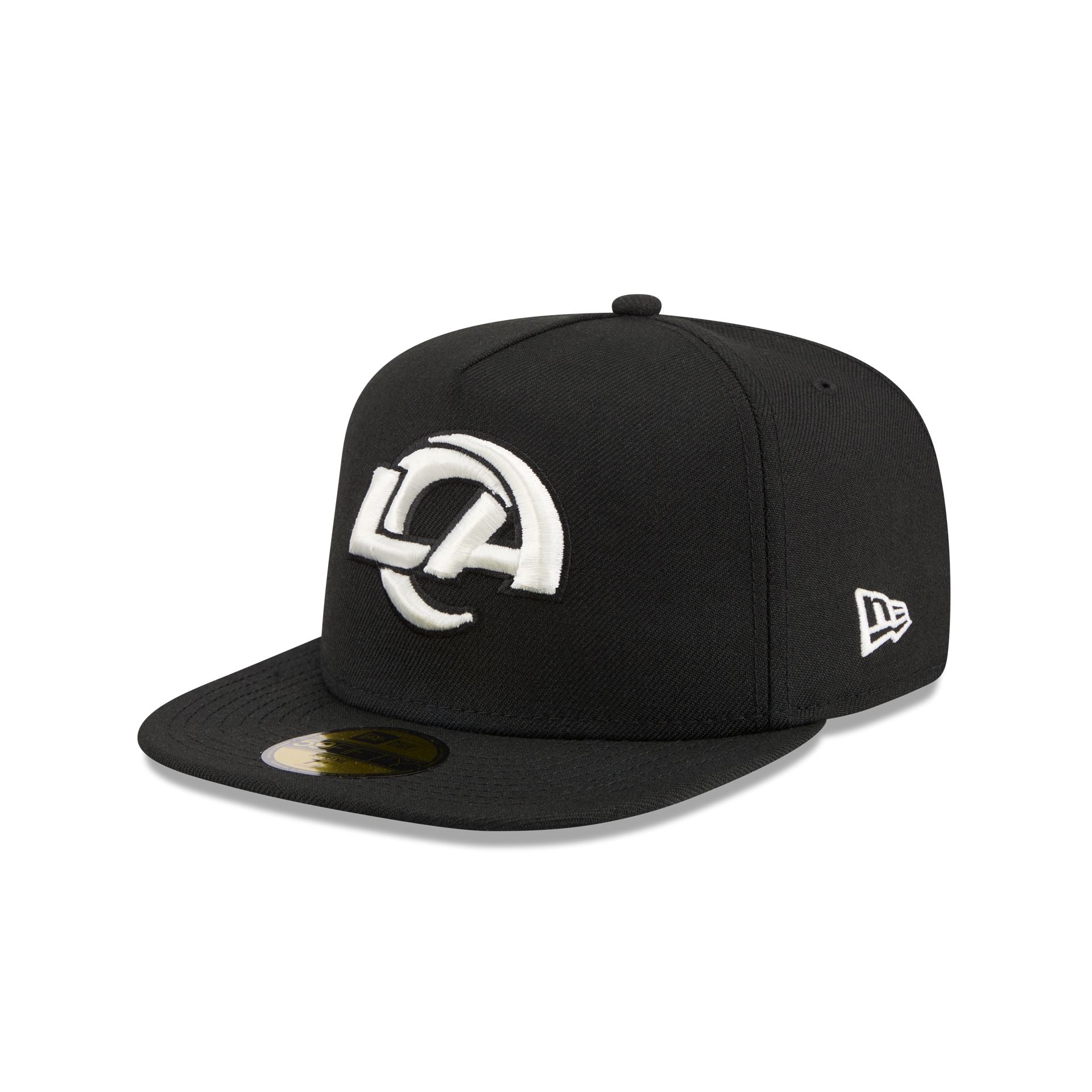 Just Caps Chiseled Logo Los Angeles Rams 59FIFTY A-Frame Fitted Hat - Image 3