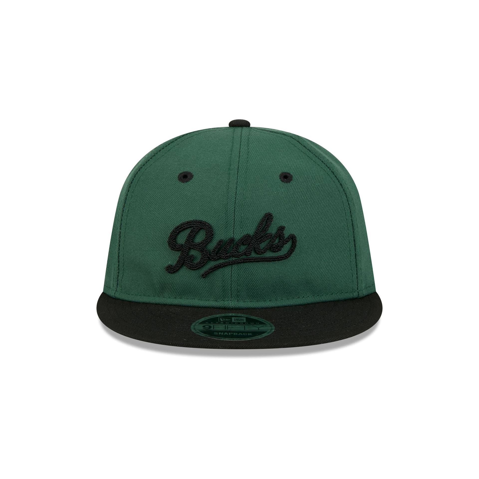 Milwaukee Bucks Chainstitch Script Retro Crown 9FIFTY Snapback Hat - Image 2