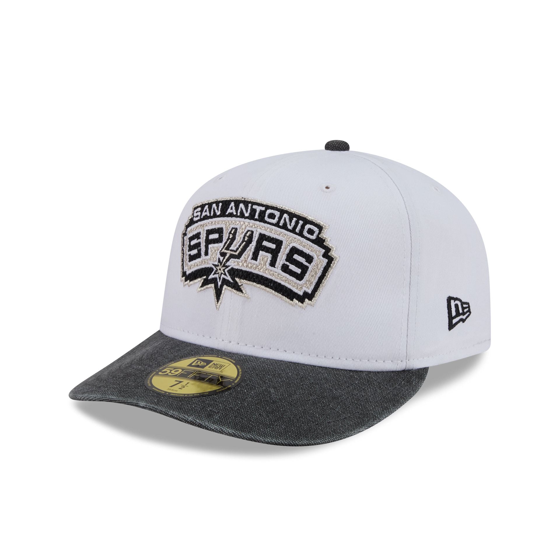 San Antonio Spurs Hardwood Classics Diamond Stitch White 59FIFTY Fitted Hat - Image 3