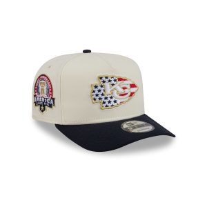 Kansas City Chiefs Chrome White Stars and Stripes 9FIFTY A-Frame Snapb