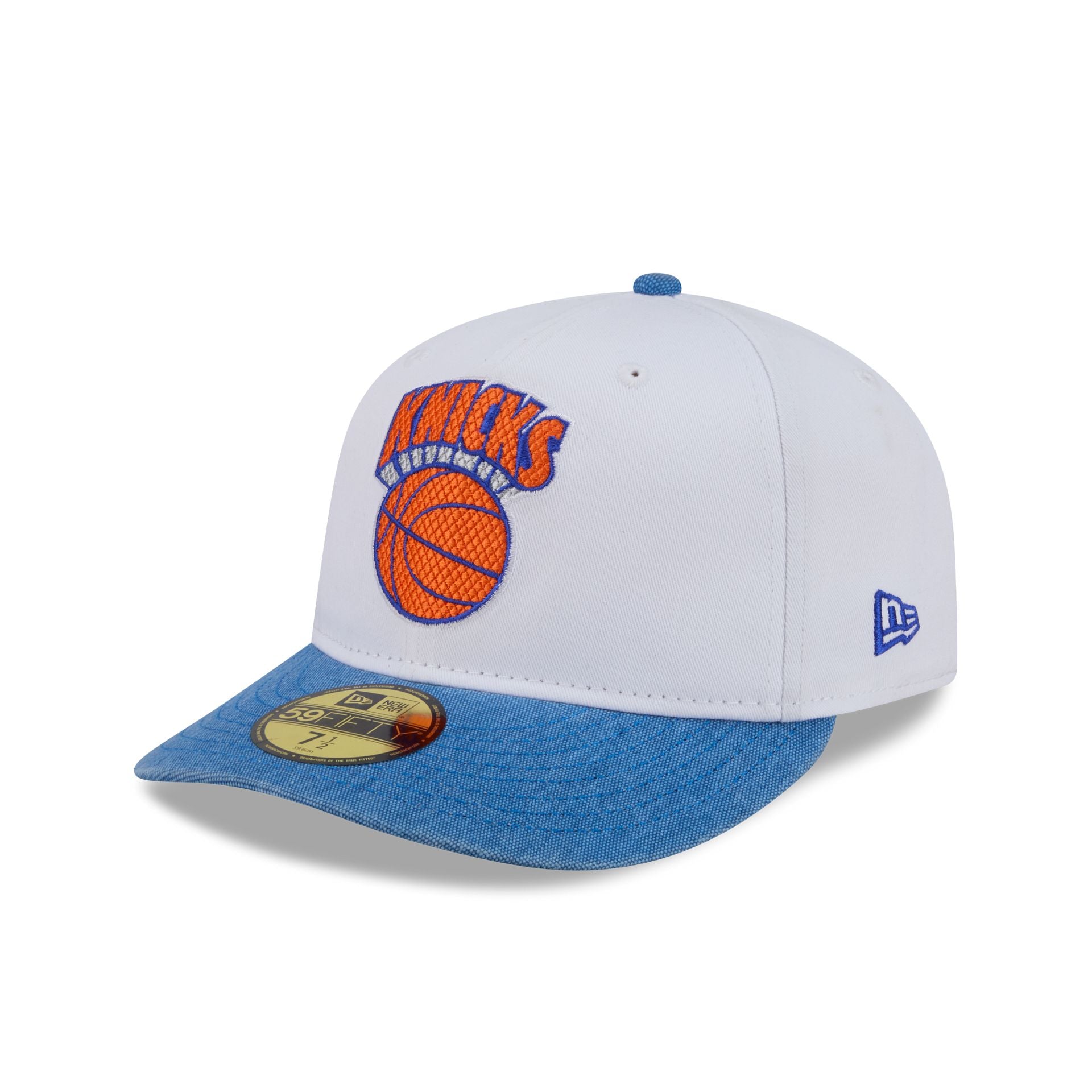 New York Knicks Hardwood Classics Diamond Stitch White 59FIFTY Fitted Hat - Image 3