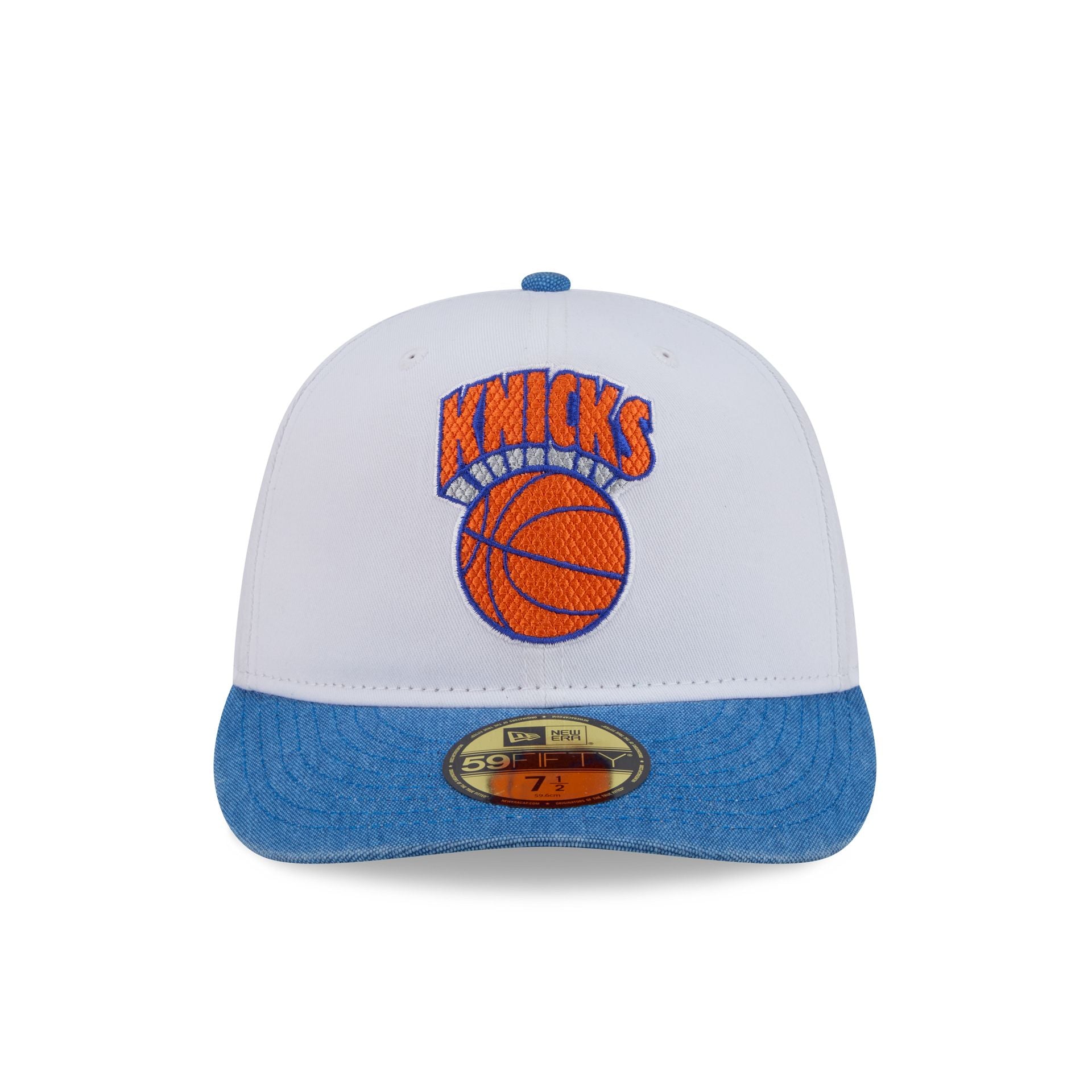 New York Knicks Hardwood Classics Diamond Stitch White 59FIFTY Fitted Hat - Image 2