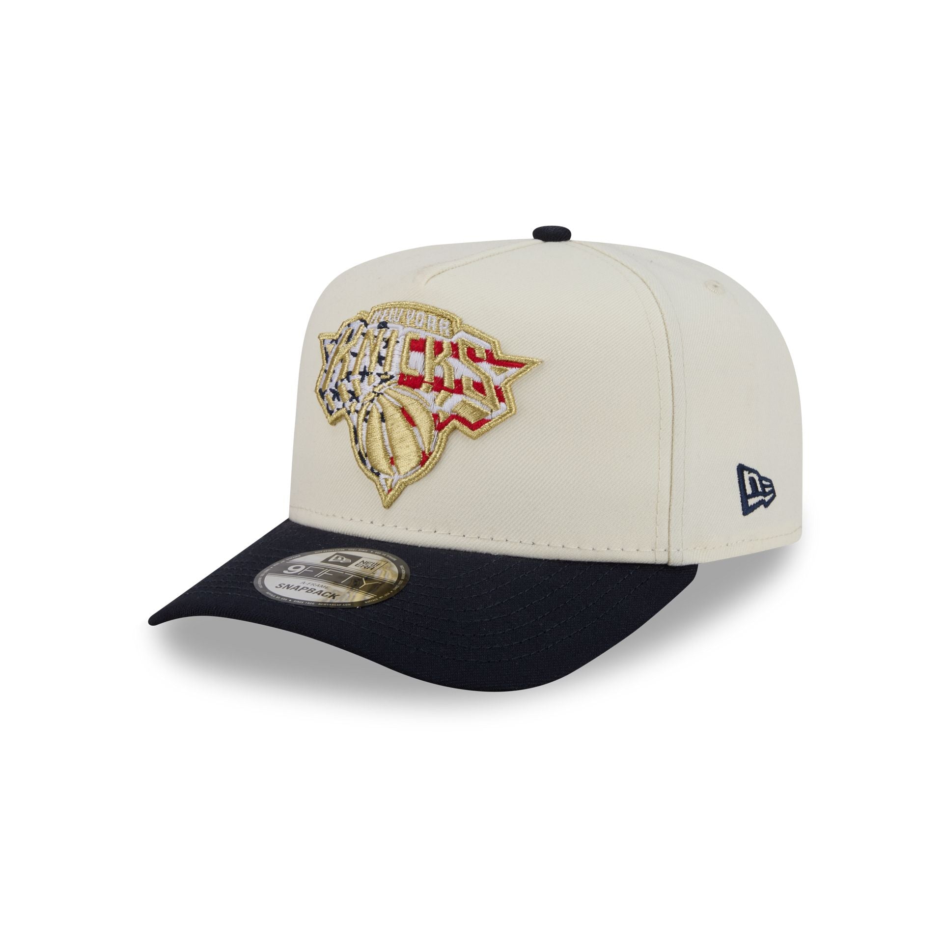 New York Knicks Chrome White Stars and Stripes 9FIFTY A-Frame Snapback Hat - Image 3