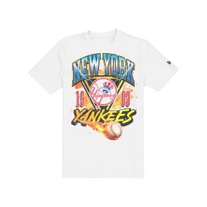 New York Yankees Lifestyle Graphics Fireball White T-Shirt