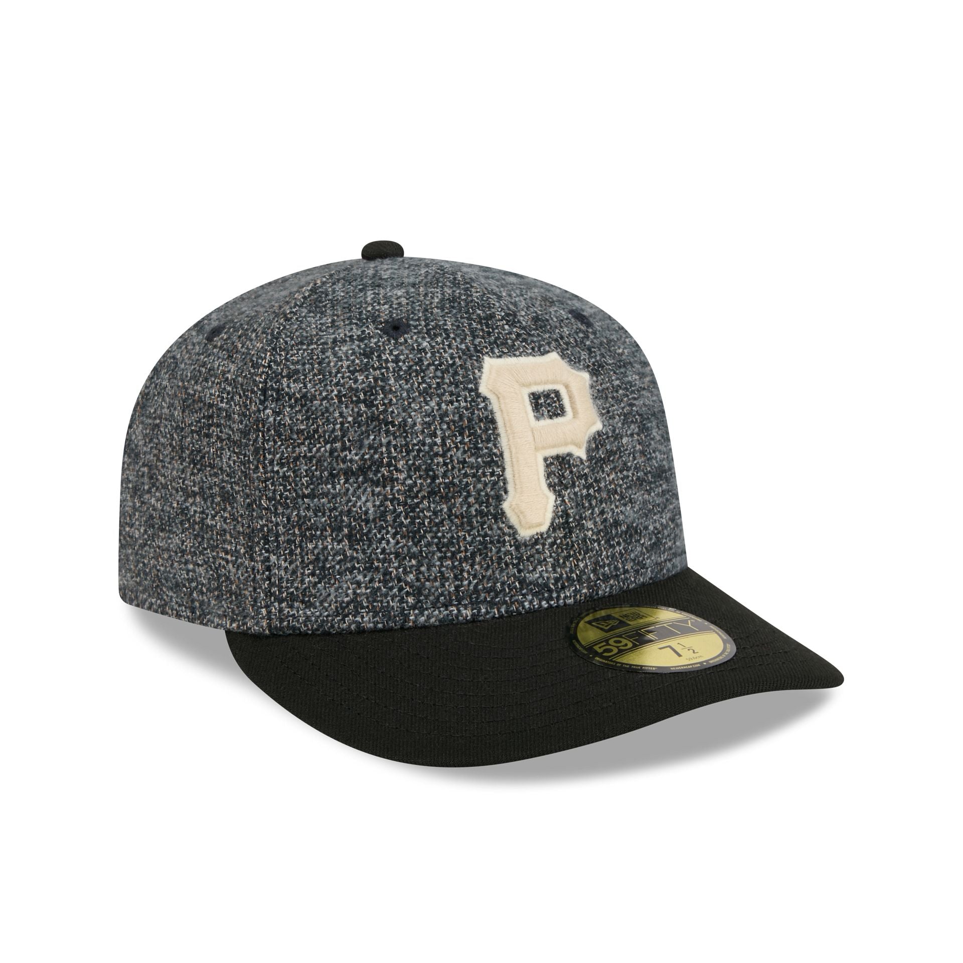 Pittsburgh Pirates Three Looms Tweedy Cotton Black 59FIFTY Fitted Hat - Image 3