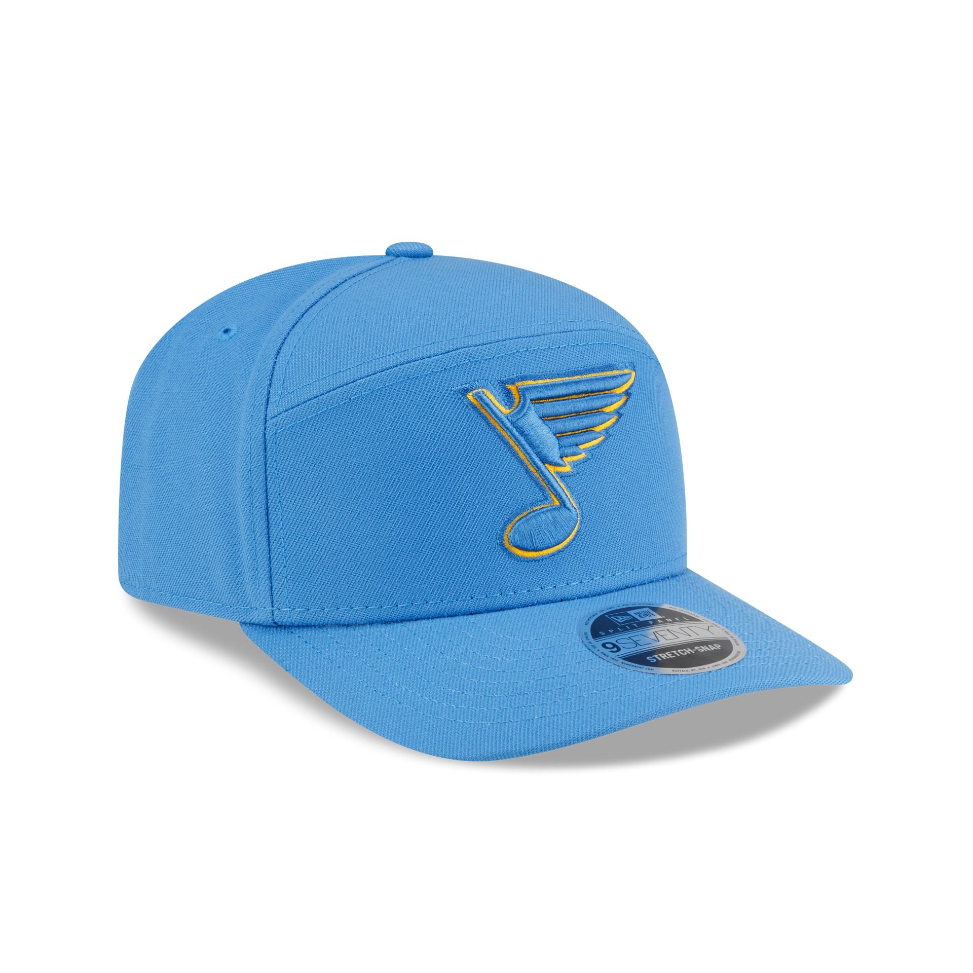 St. Louis Blues Poly Split Panel 9SEVENTY Stretch-Snap Hat - Image 3