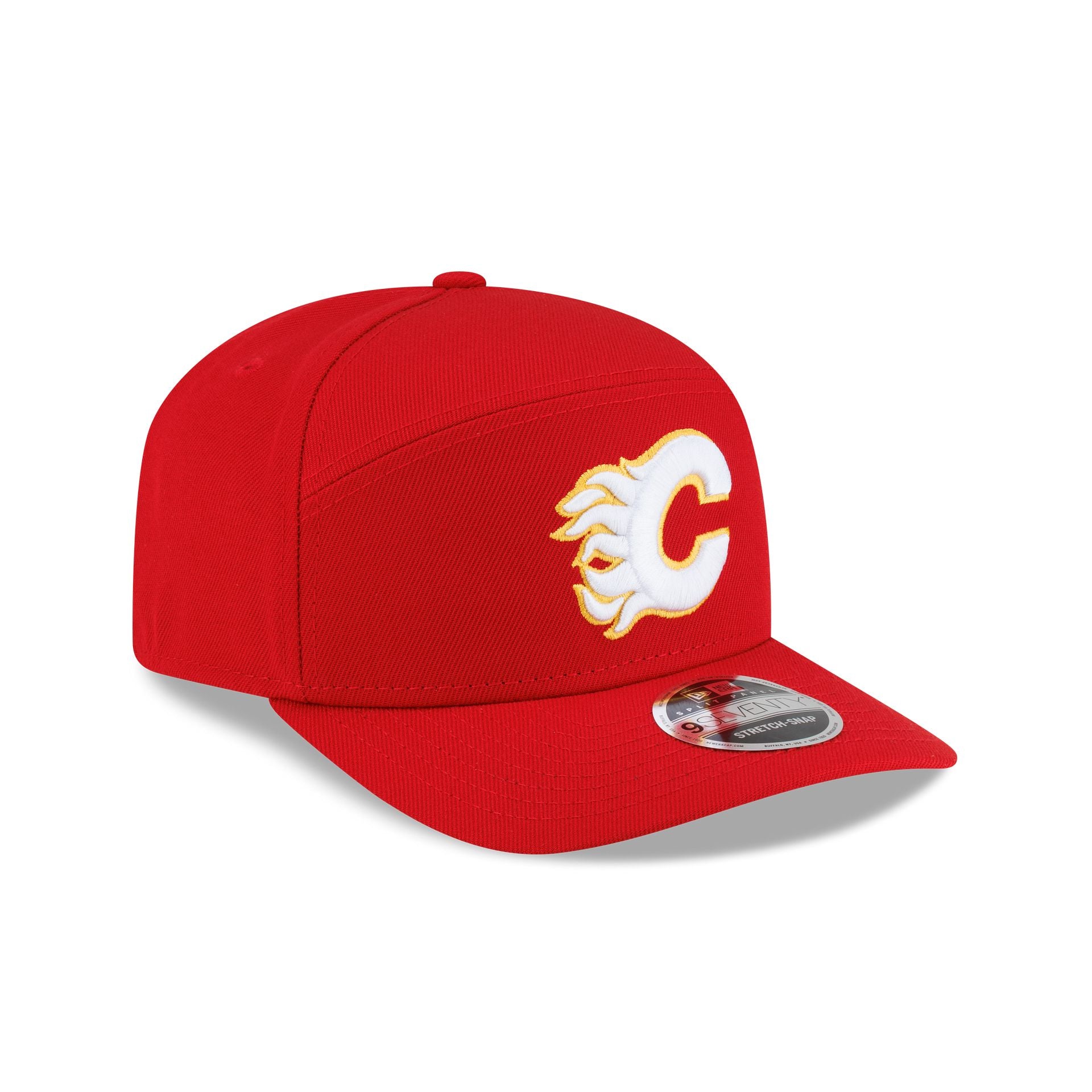 Calgary Flames Poly Split Panel 9SEVENTY Stretch-Snap Hat - Image 3