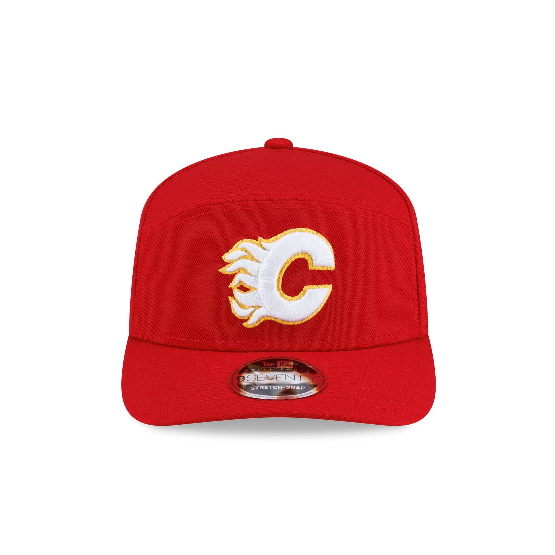 Calgary Flames Poly Split Panel 9SEVENTY Stretch-Snap Hat - Image 2