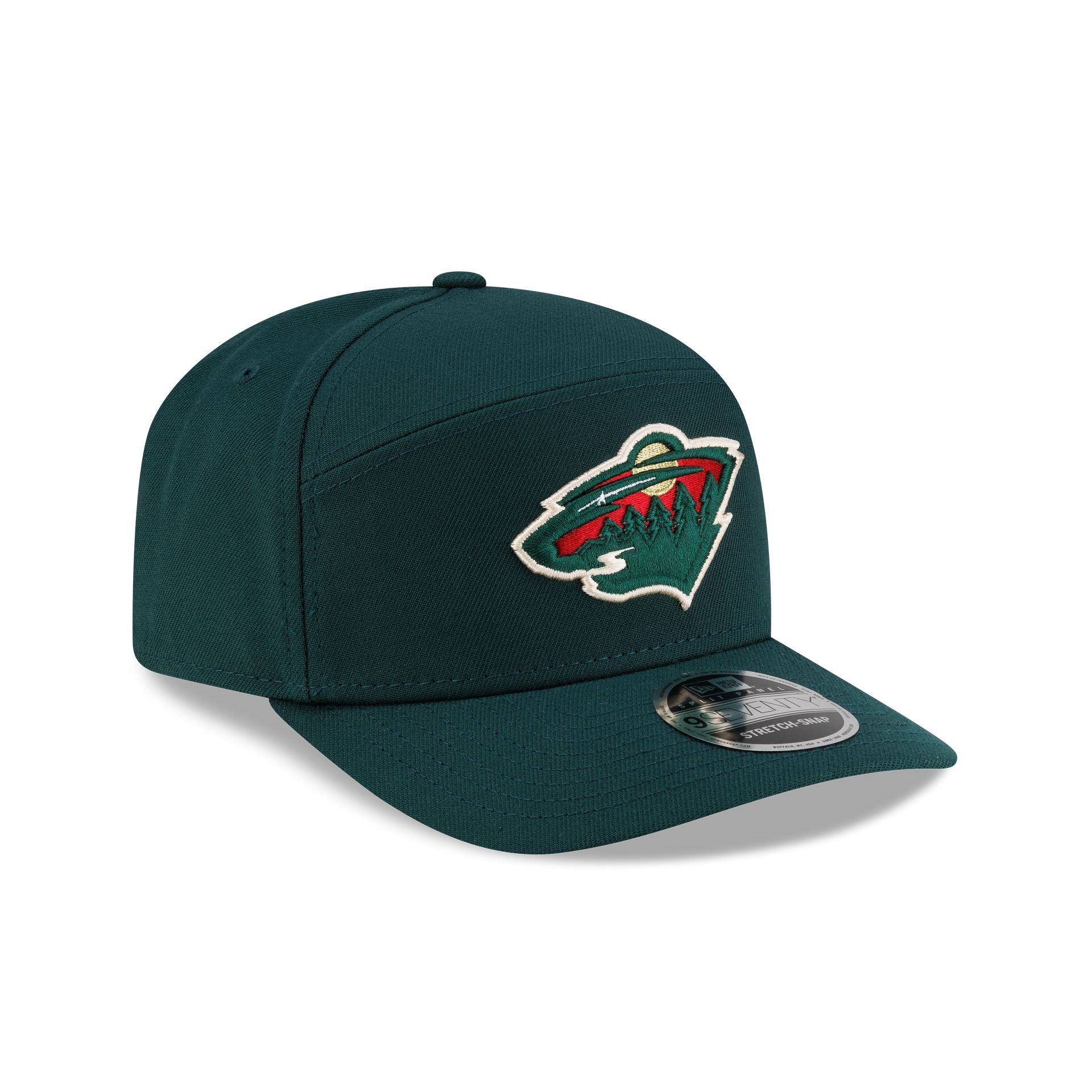 Minnesota Wild Poly Split Panel 9SEVENTY Stretch-Snap Hat - Image 3
