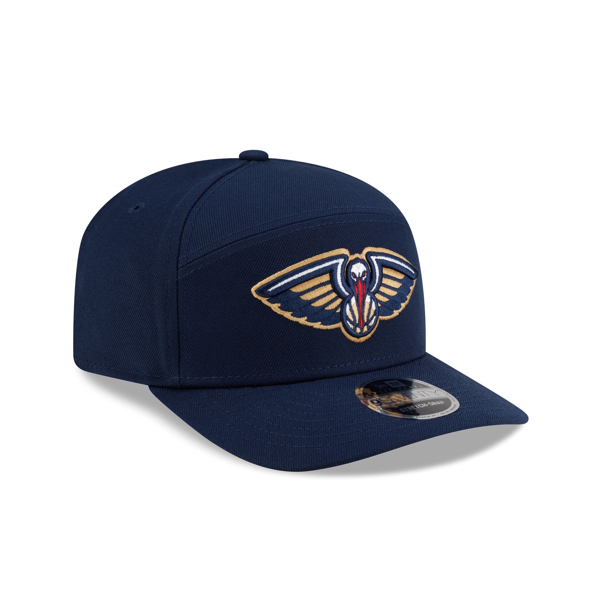 New Orleans Pelicans Poly Split Panel 9SEVENTY Stretch-Snap Hat - Image 3