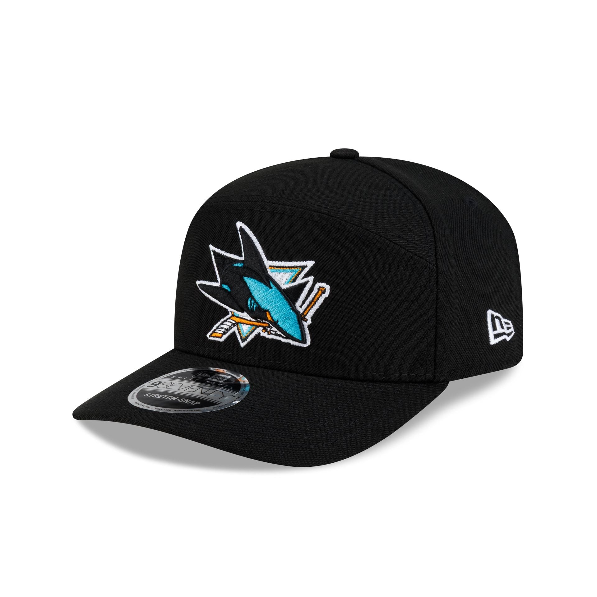 San Jose Sharks Poly Split Panel 9SEVENTY Stretch-Snap Hat