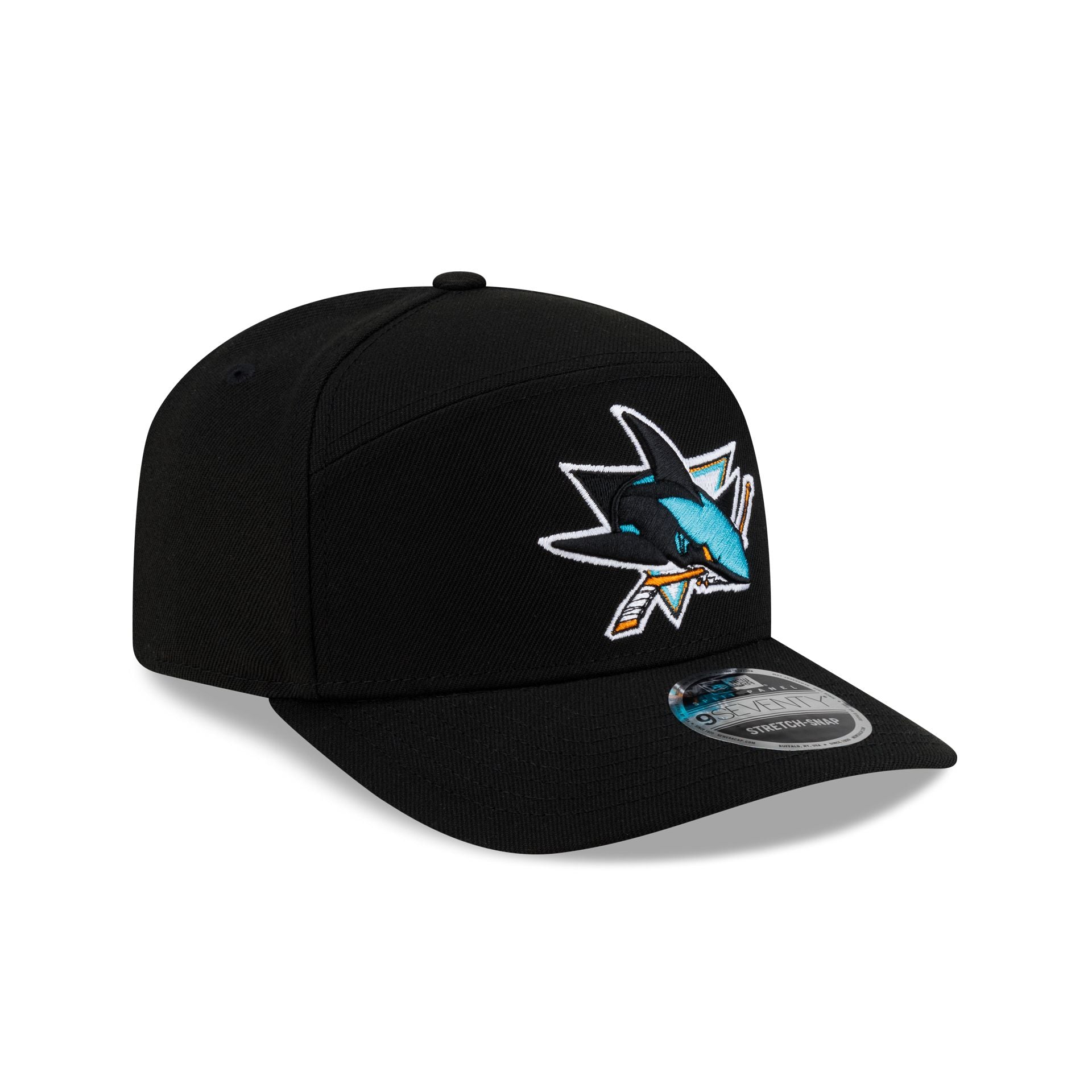 San Jose Sharks Poly Split Panel 9SEVENTY Stretch-Snap Hat - Image 3