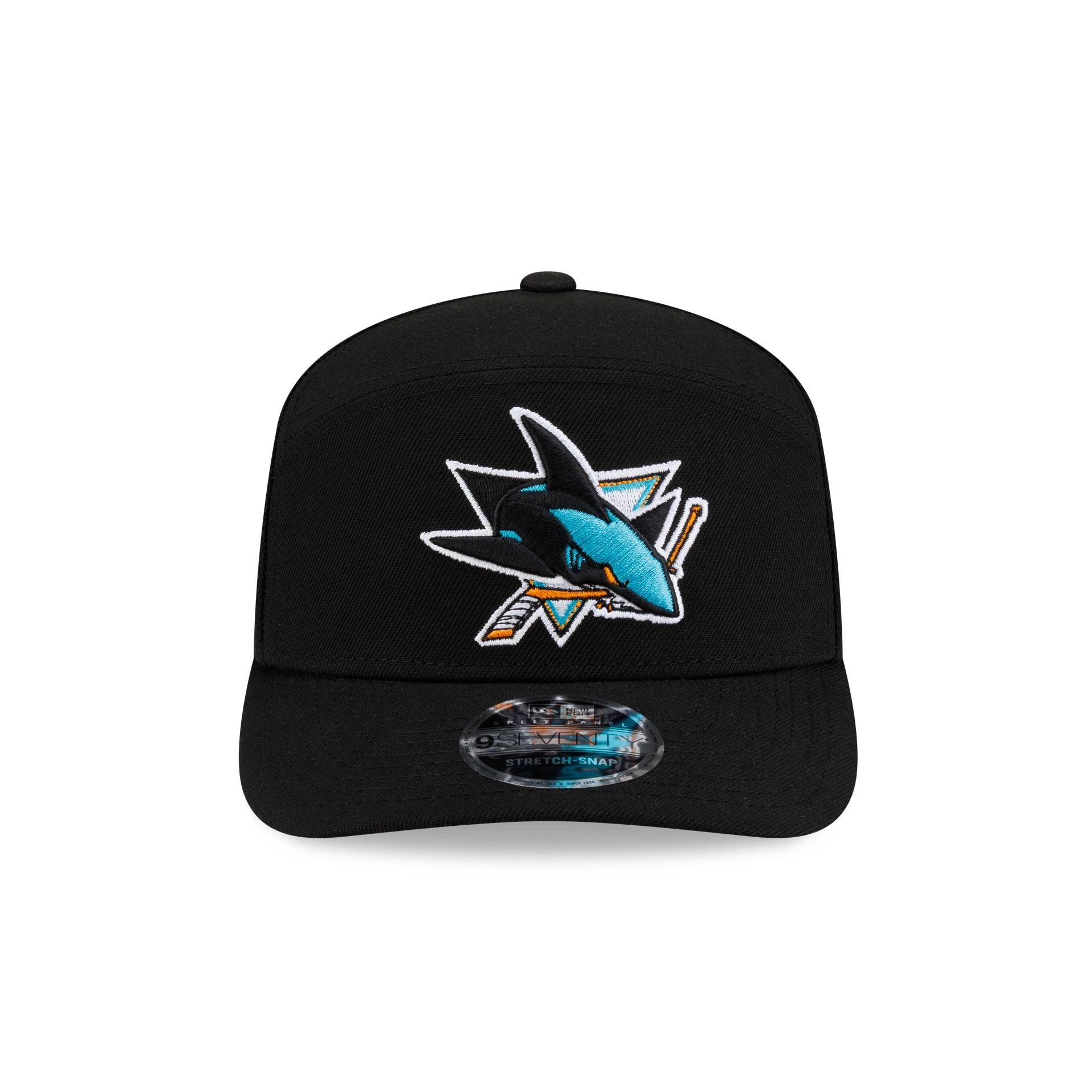 San Jose Sharks Poly Split Panel 9SEVENTY Stretch-Snap Hat - Image 2