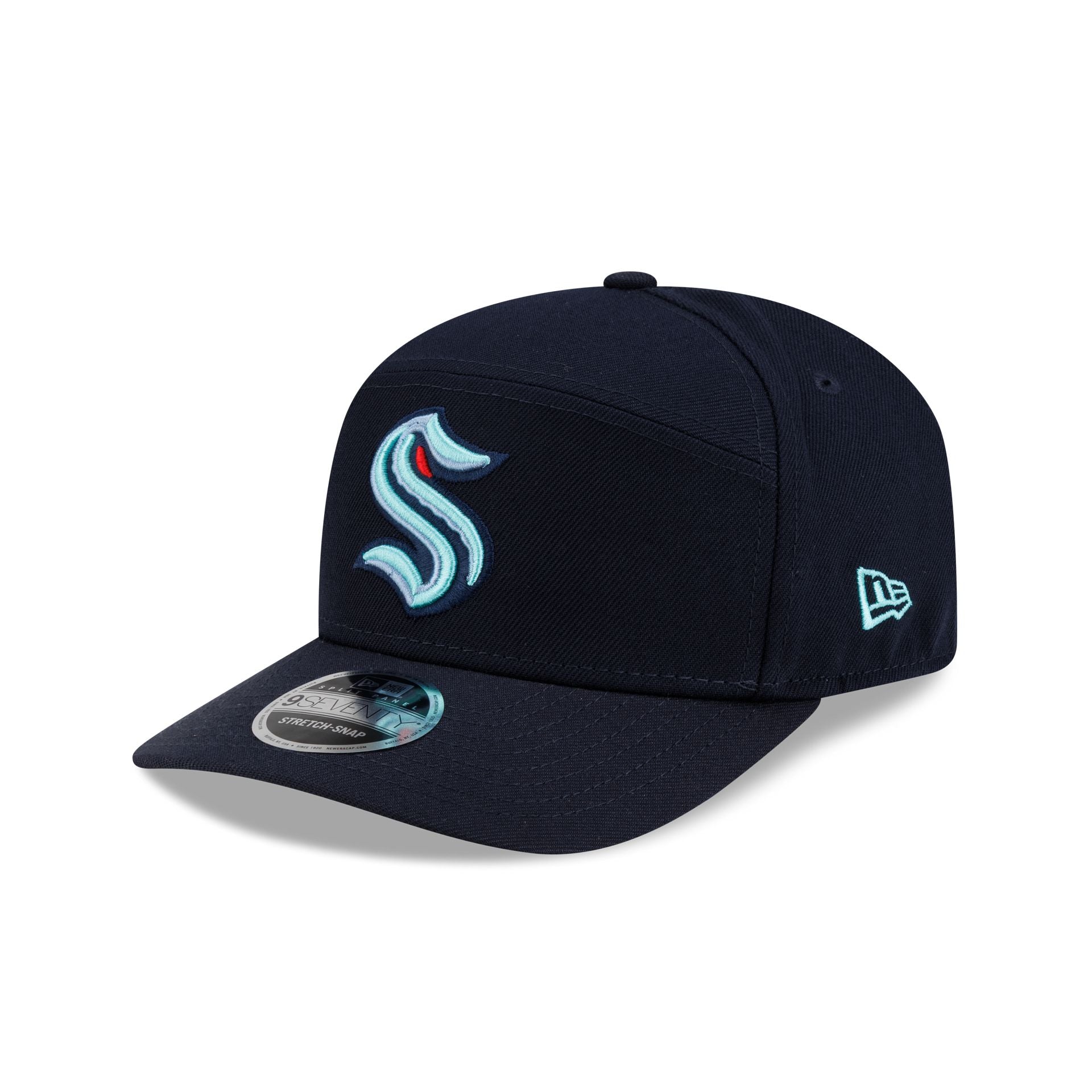 Seattle Kraken Poly Split Panel 9SEVENTY Stretch-Snap Hat