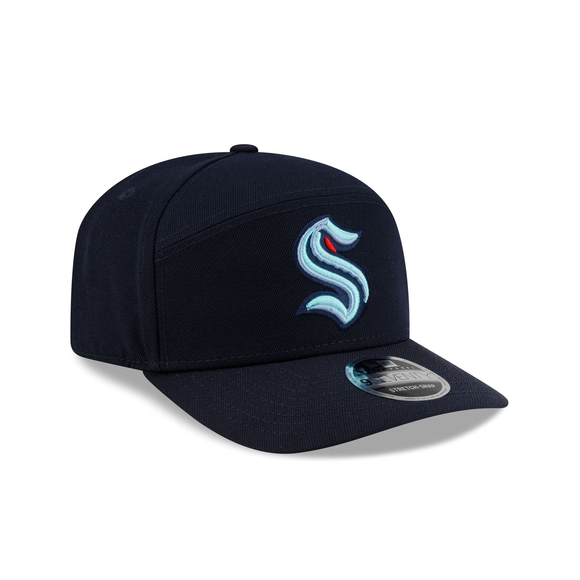 Seattle Kraken Poly Split Panel 9SEVENTY Stretch-Snap Hat - Image 3