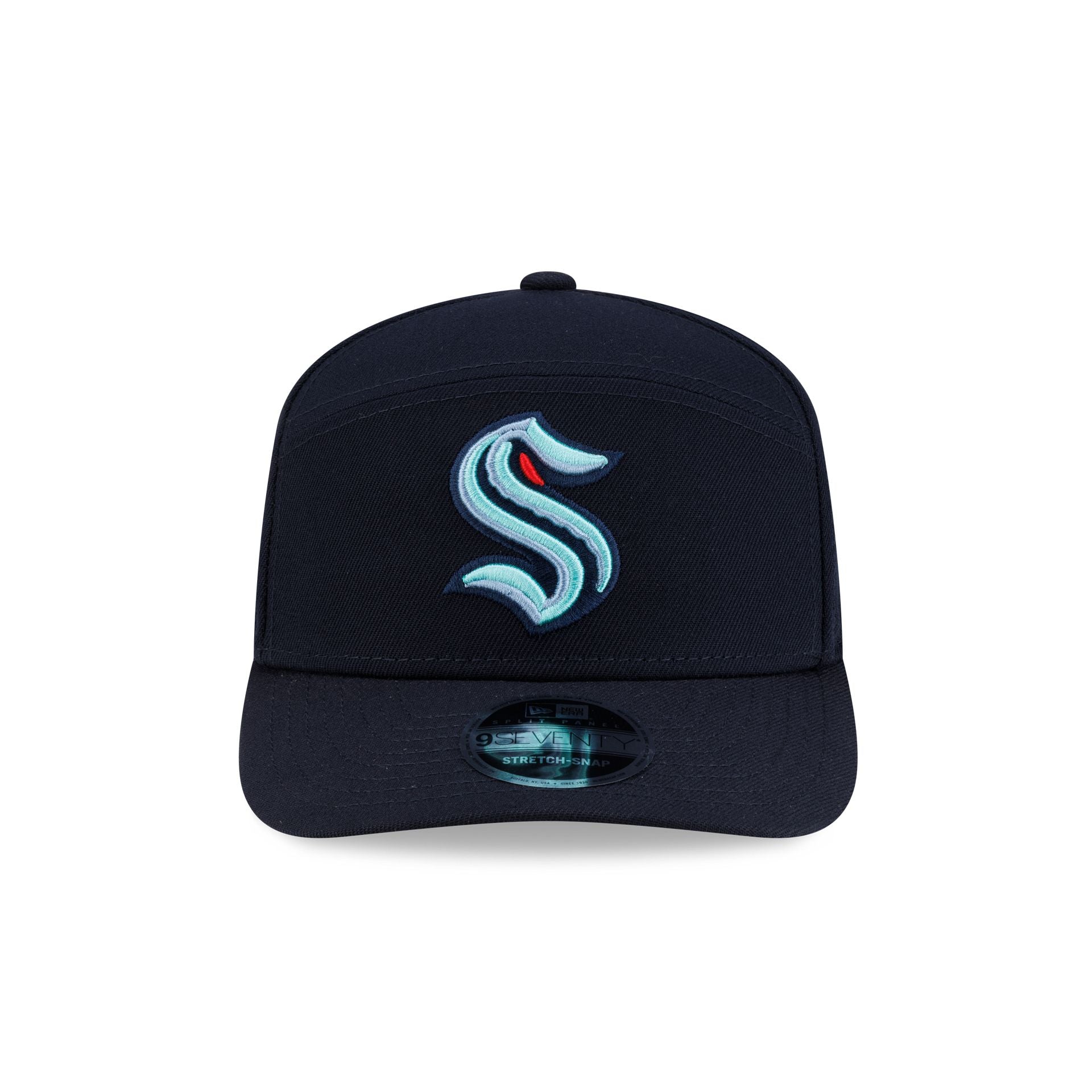 Seattle Kraken Poly Split Panel 9SEVENTY Stretch-Snap Hat - Image 2