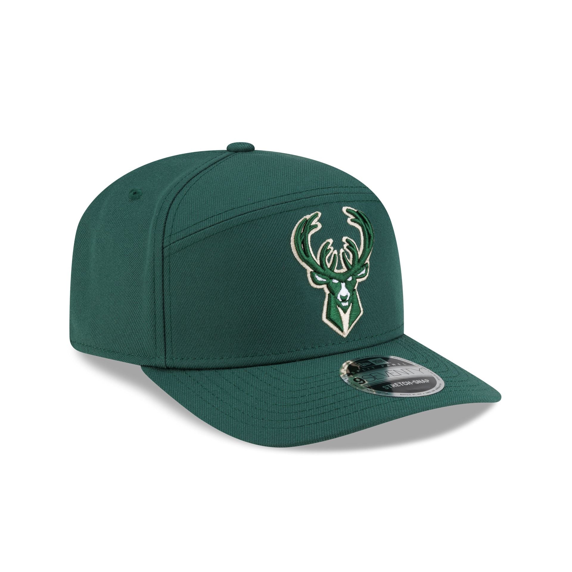 Milwaukee Bucks Poly Split Panel 9SEVENTY Stretch-Snap Hat - Image 3