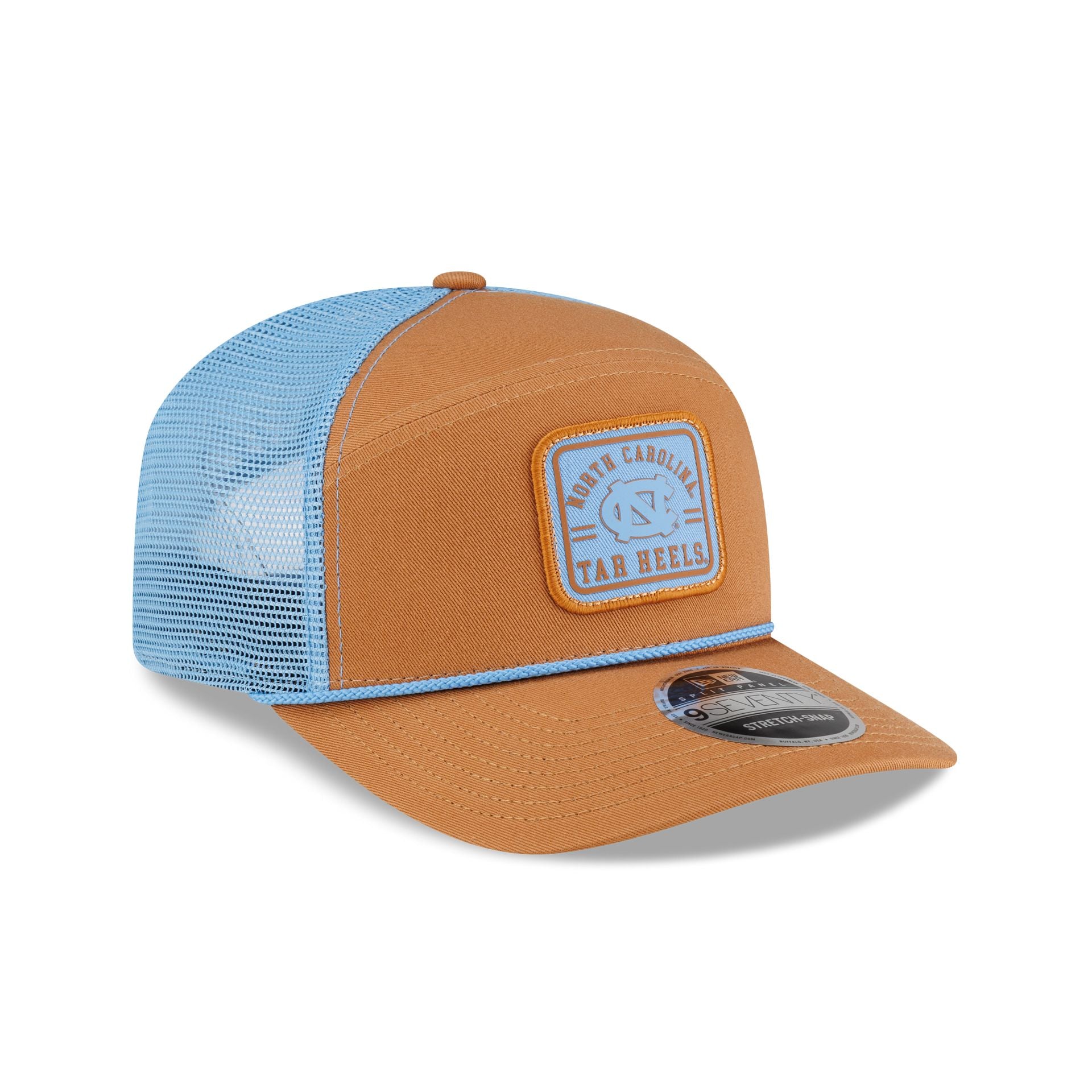 North Carolina Tar Heels Light Bronze Split Panel 9SEVENTY Trucker Hat - Image 3