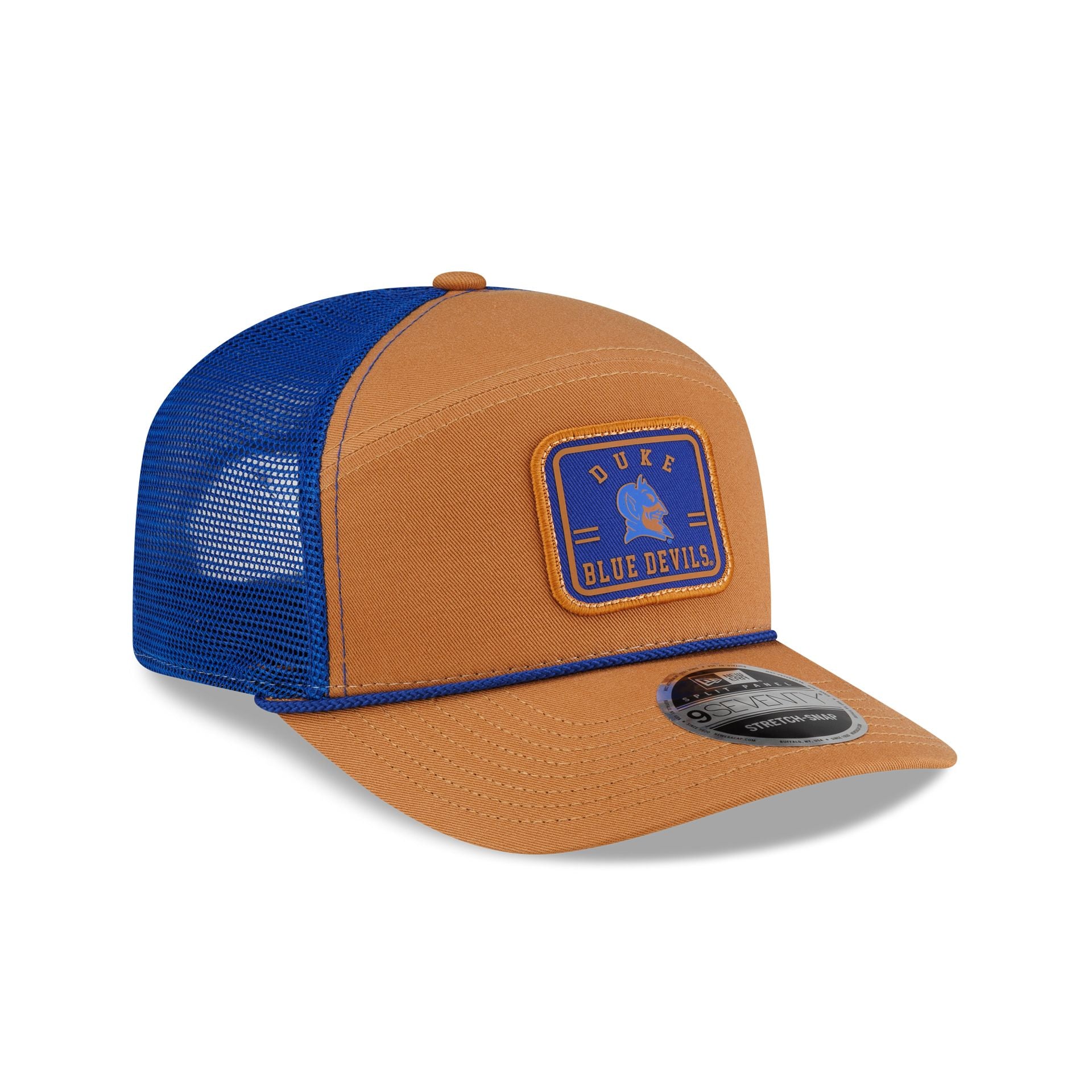 Duke Blue Devils Light Bronze Split Panel 9SEVENTY Trucker Hat - Image 3