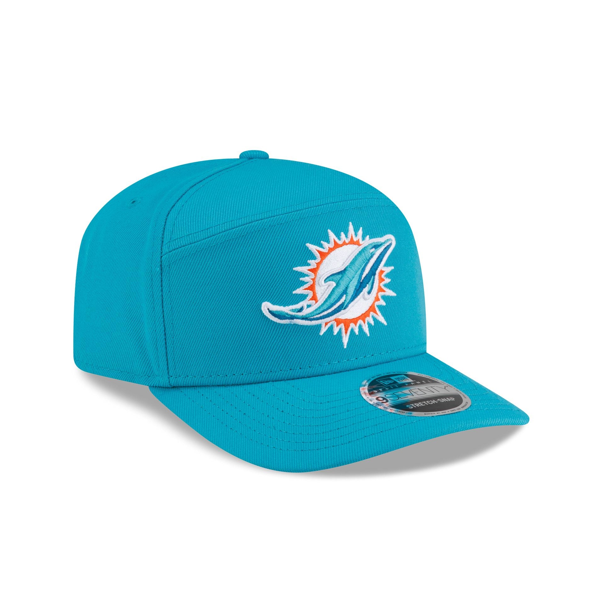 Miami Dolphins Poly Split Panel 9SEVENTY Stretch-Snap Hat - Image 3