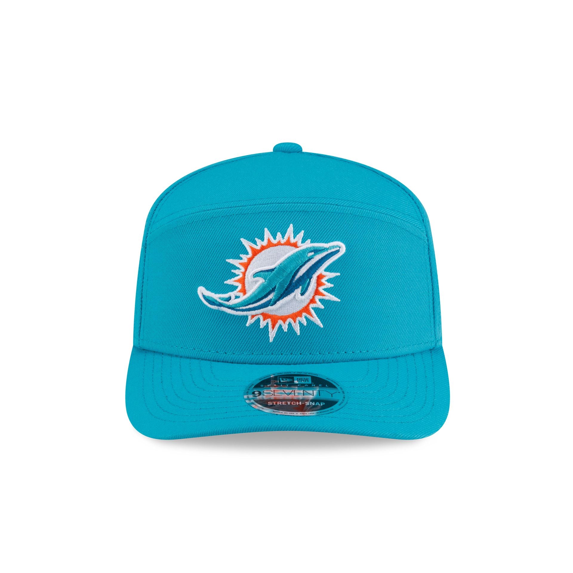 Miami Dolphins Poly Split Panel 9SEVENTY Stretch-Snap Hat - Image 2