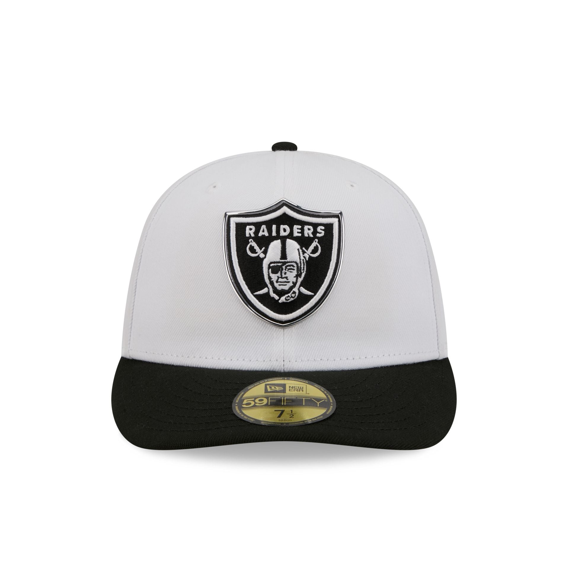 Las Vegas Raiders 2026 Draft Black and White 59FIFTY Fitted Hat - Image 2