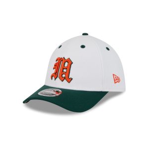 New Era x adidas Miami Hurricanes White 39THIRTY M-Crown Stretch Fit Hat