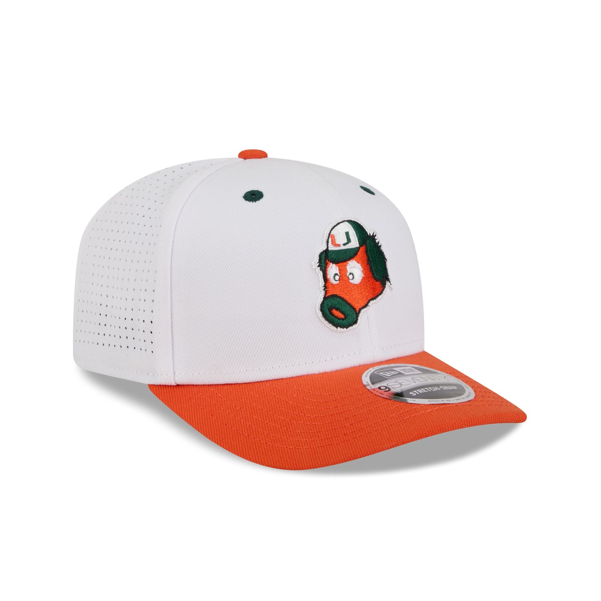 New Era x adidas Miami Hurricanes White Mascot 9SEVENTY Stretch-Snap Hat - Image 3